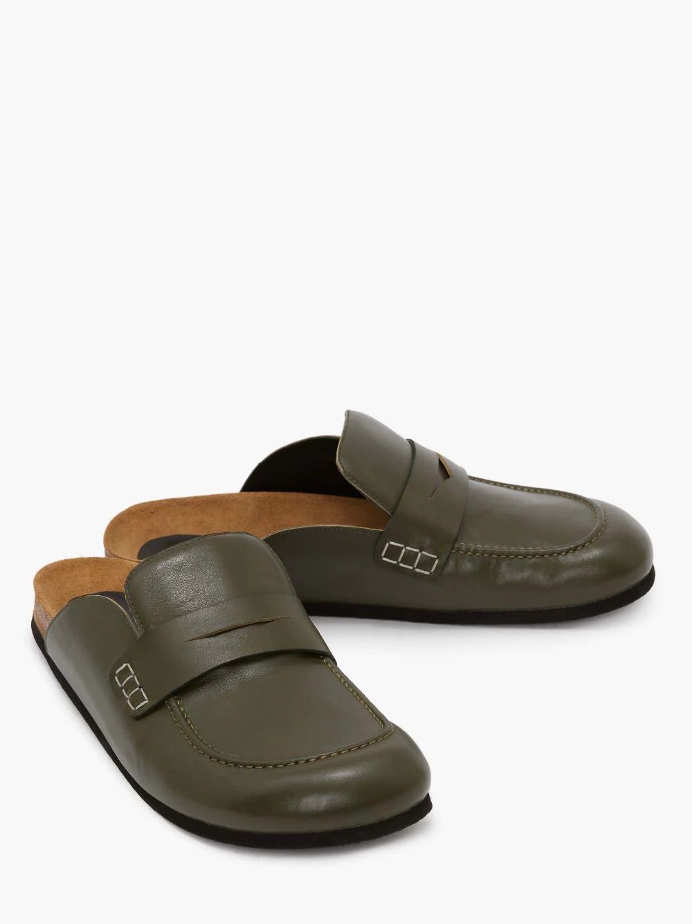 MEN'S LEATHER LOAFER MULES - 2