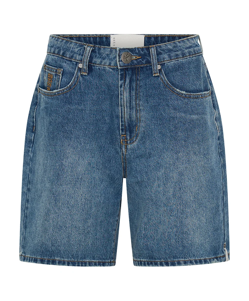 Jacksons Mid Waist Wide Leg Denim Shorts - Westland Blue - 1
