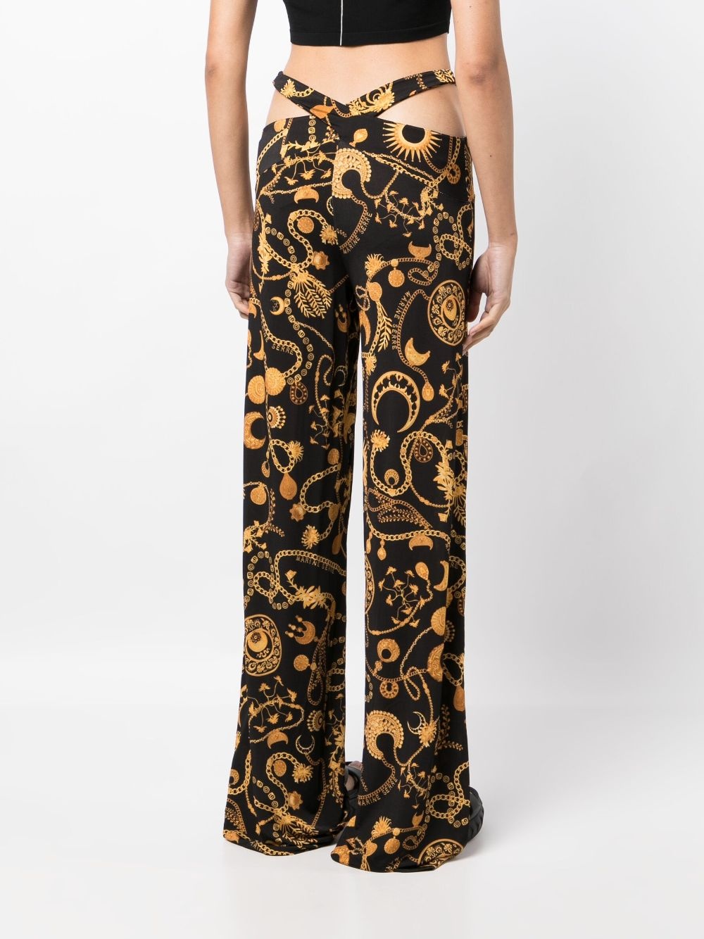 graphic-print straight-leg trousers - 4