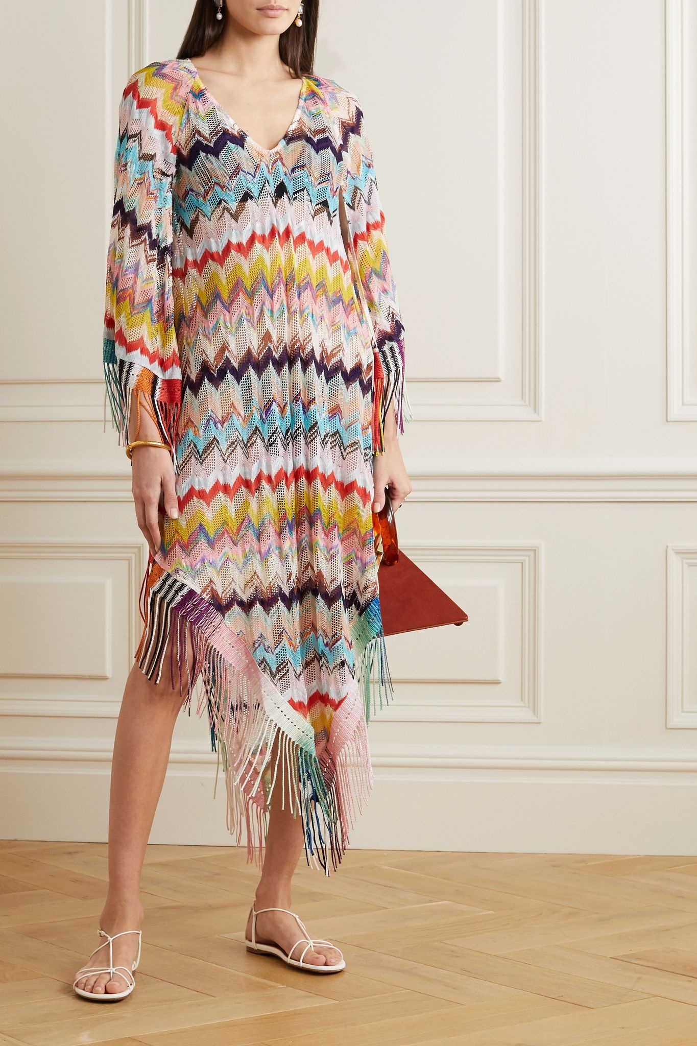 Mare fringed crochet-knit midi dress - 2