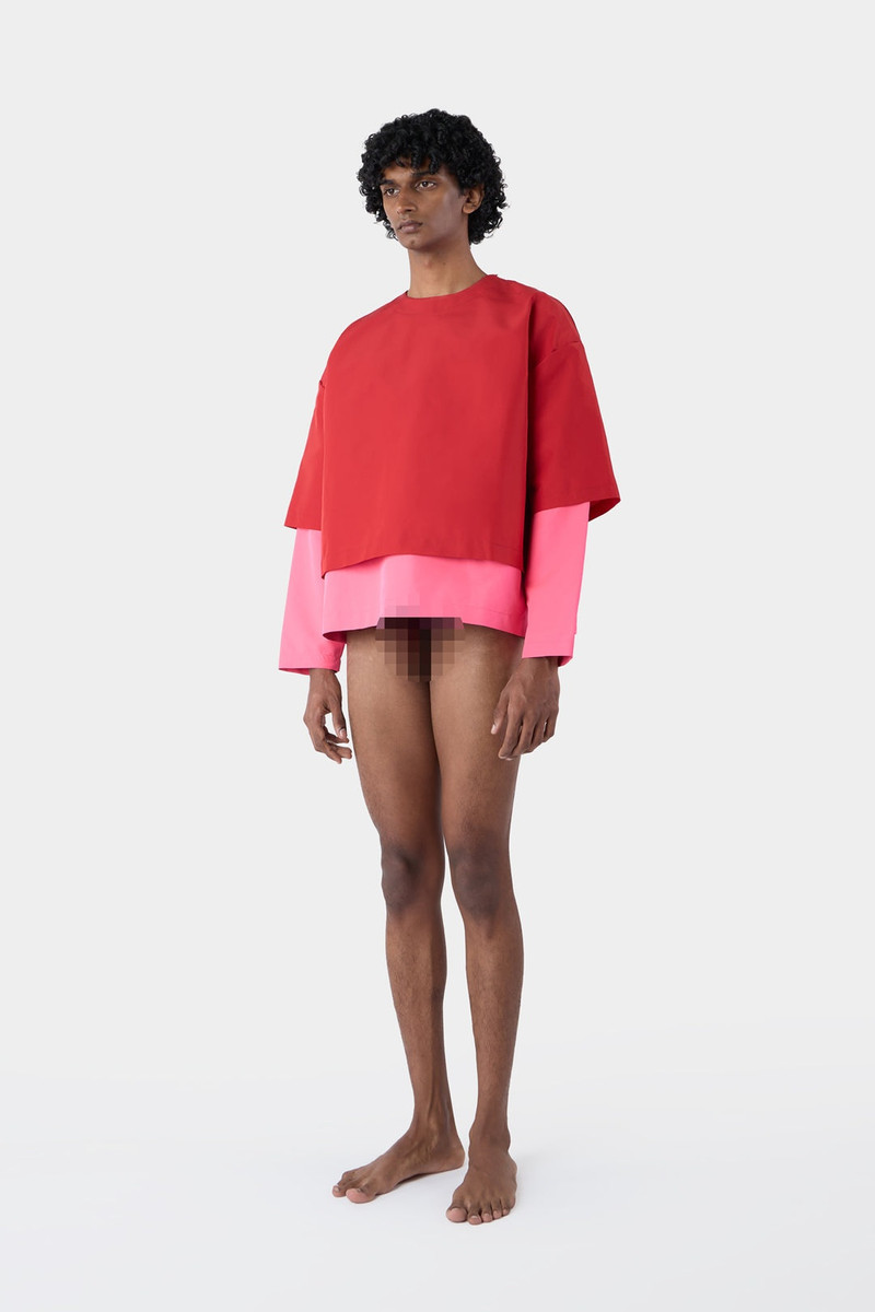 SUNNEI DOUBLE-HEM SWEATER / bordeaux & fuchsia outlook