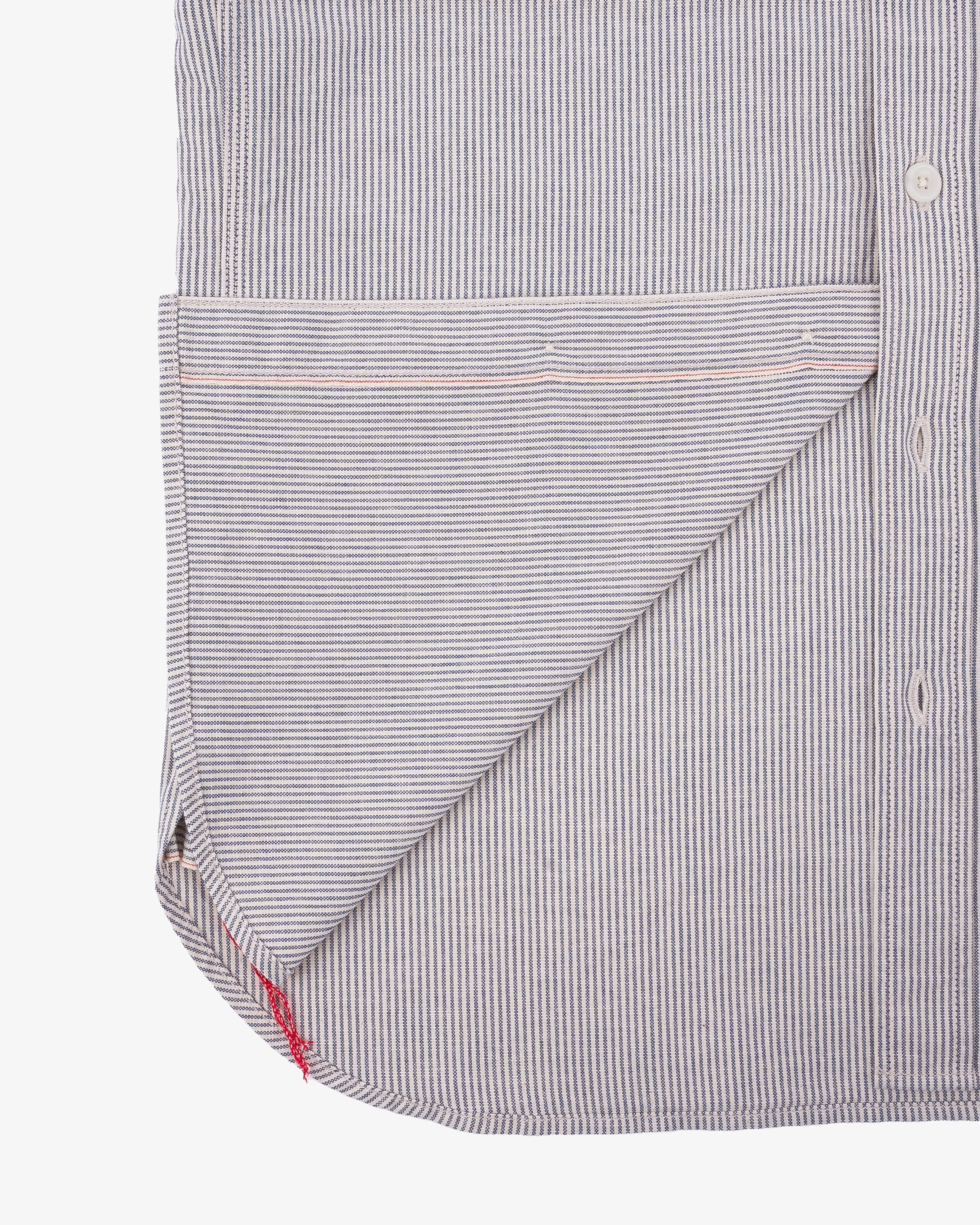 5OZ SELVEDGE OX CLOTH SHORT SLEEVED WORK SHIRT - HICKORY STRIPE - 10