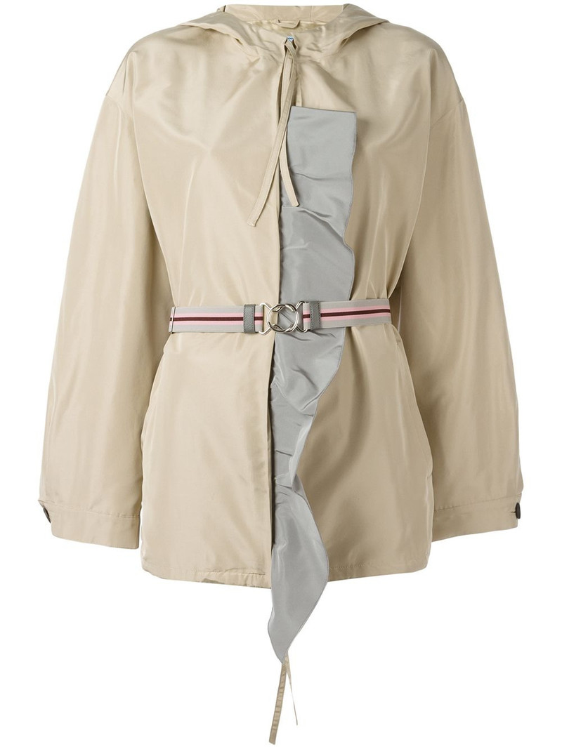 hooded belted jacket 1