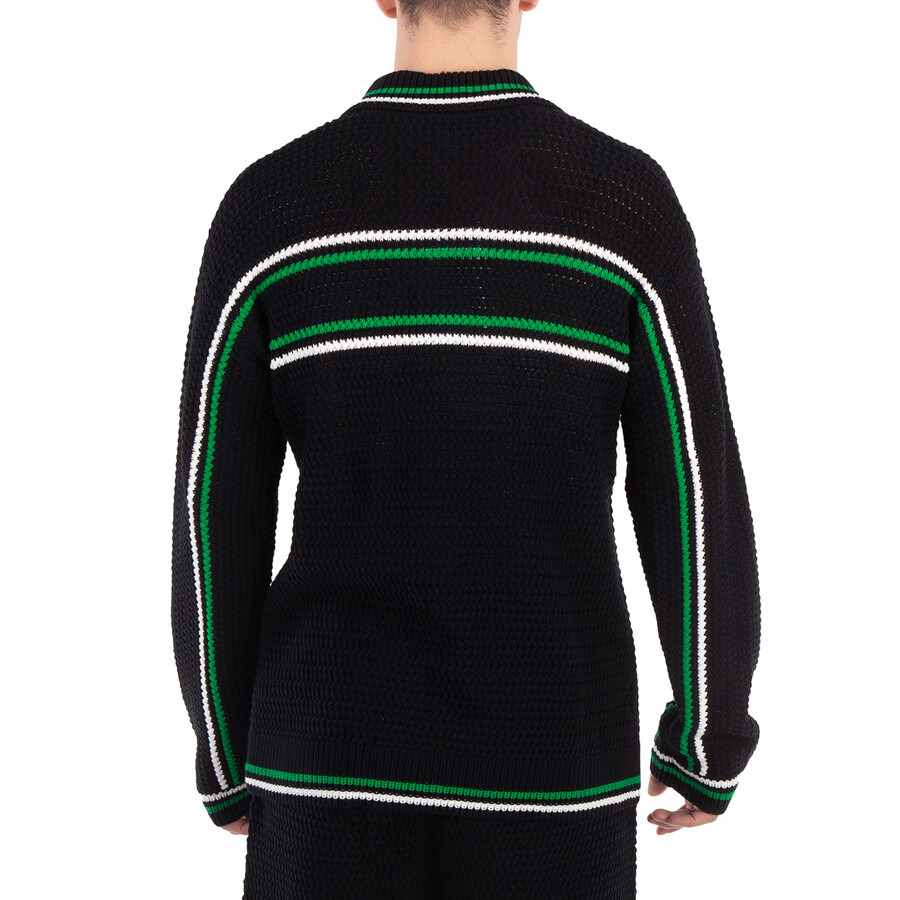 Casablanca Men's Black Crochet Tennis Shacket - 3