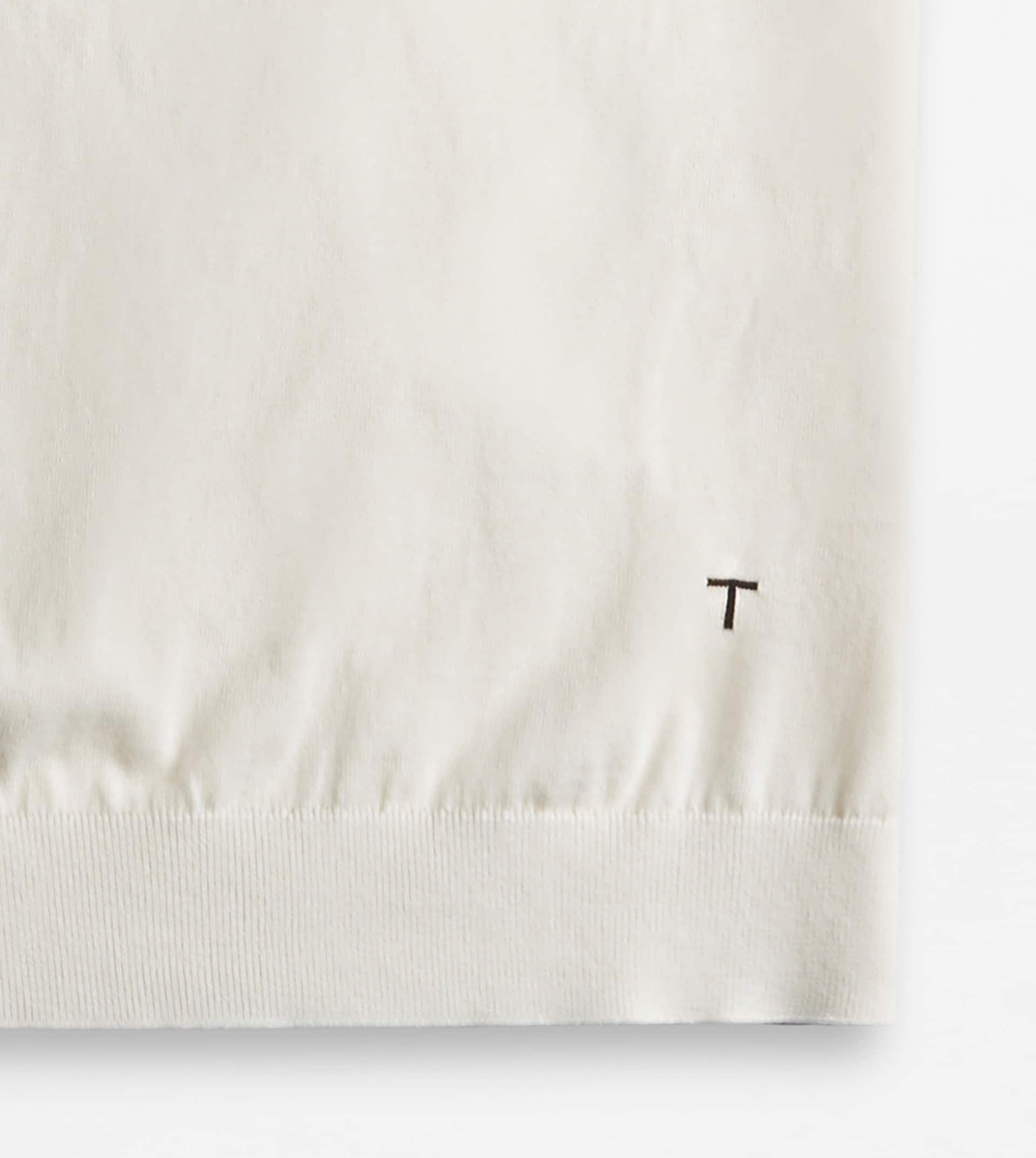 POLO SHIRT IN COTTON KNIT - OFF WHITE - 3