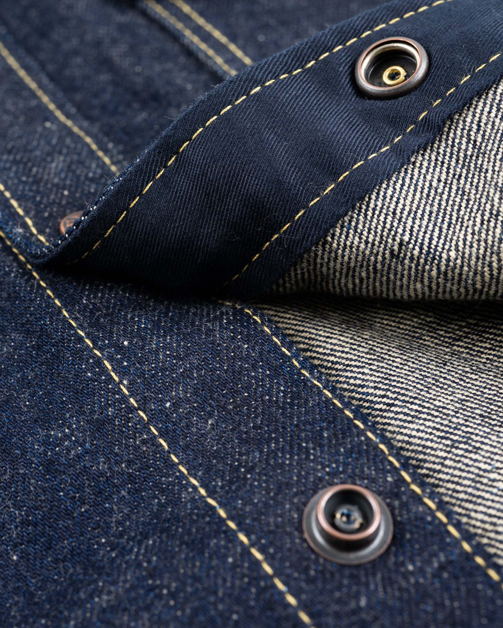 IHSH-292-IND 18oz Vintage Selvedge Denim CPO Shirt - Indigo - 13