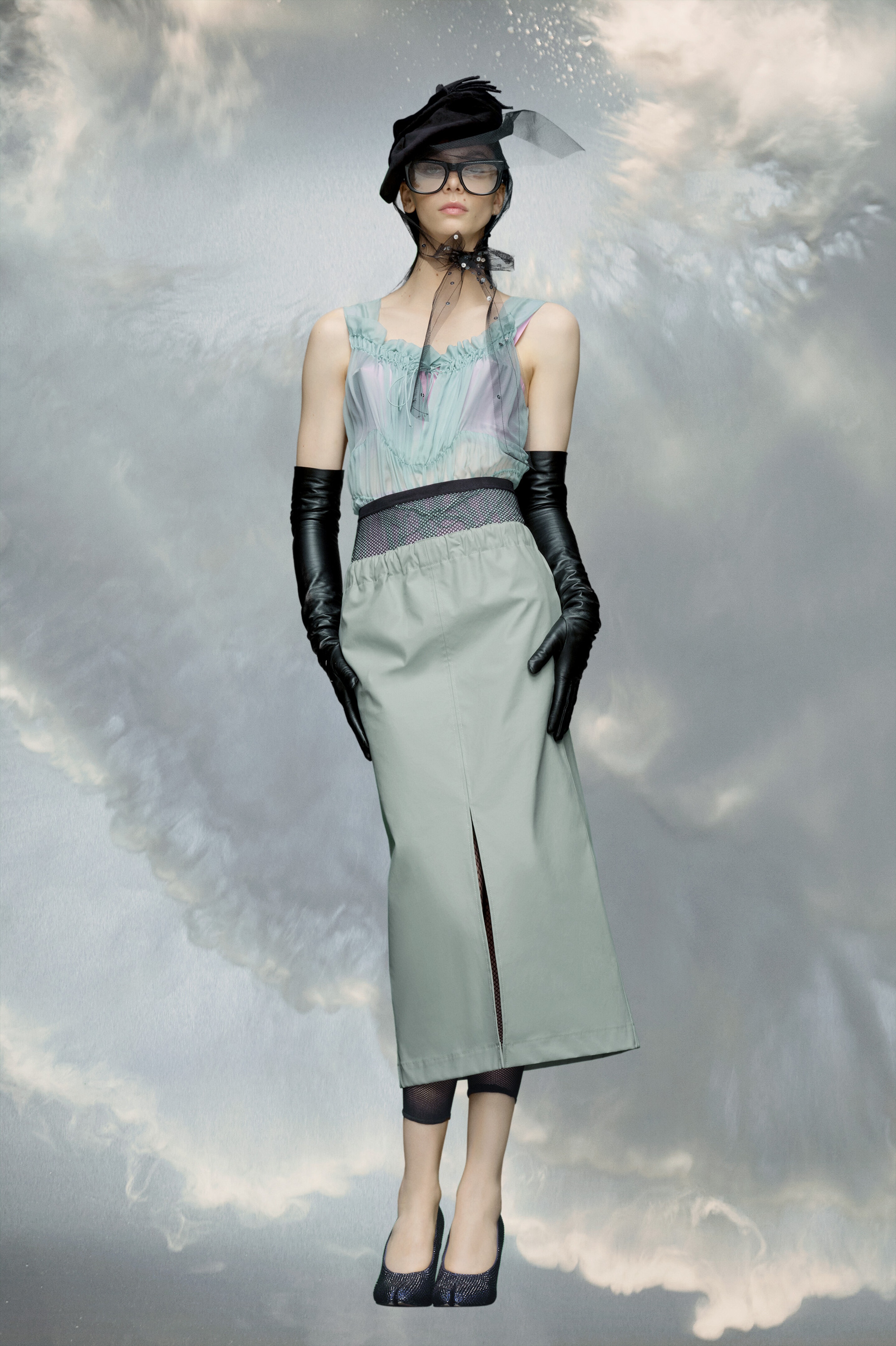 Faux leather midi skirt - 4