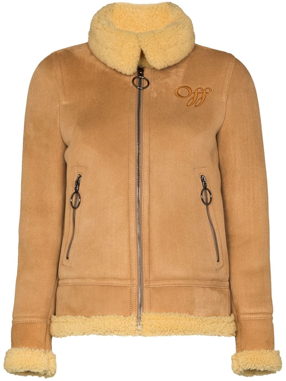 Aviator style shearling coat - 1