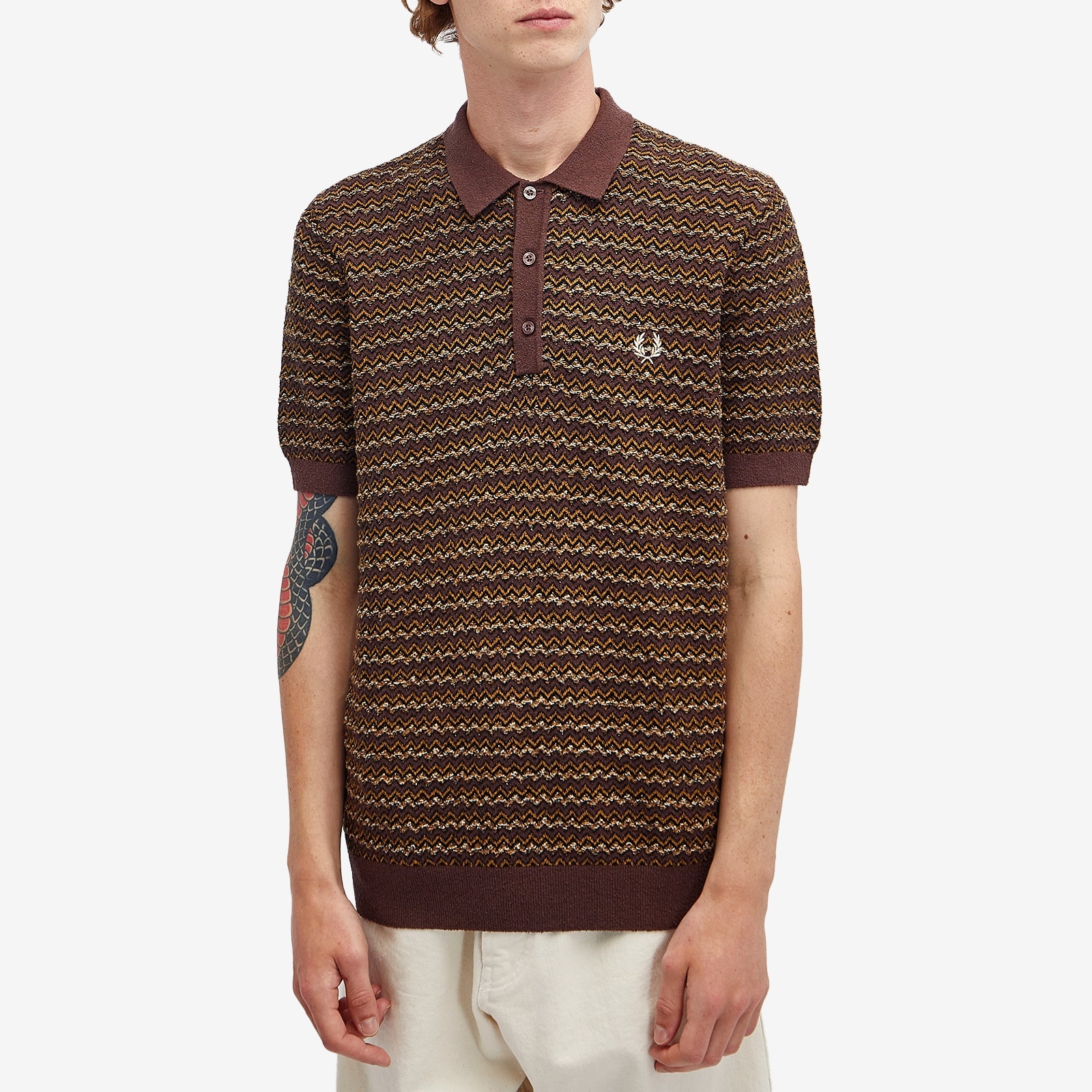 Fred Perry Boucle Jacquard Knit Polo - 2