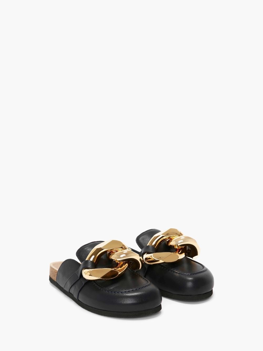 CHAIN LOAFER LEATHER MULES - 2