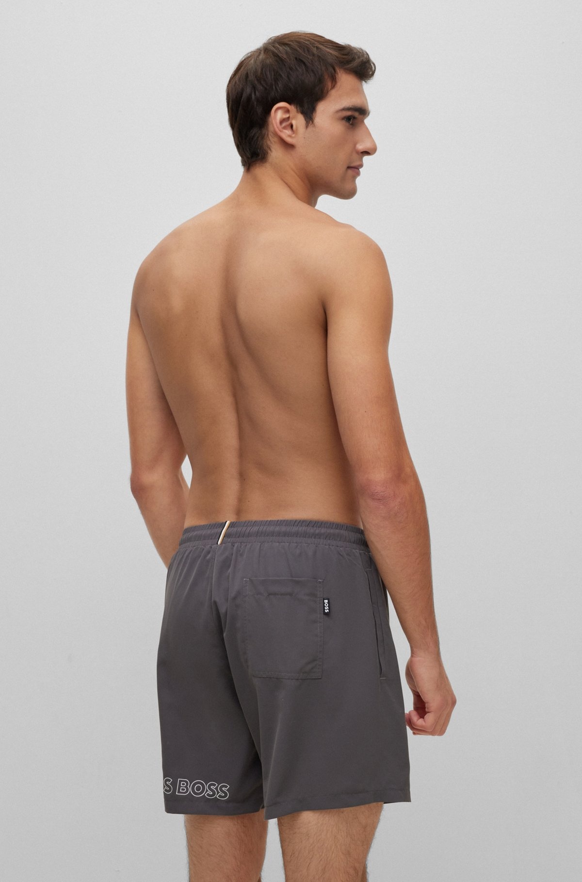 SWIM SHORTS WITH REPEAT LOGOS - 4