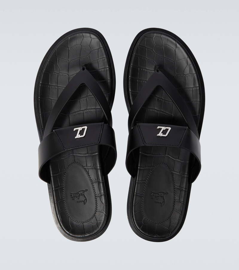 Leather logo sandals 4