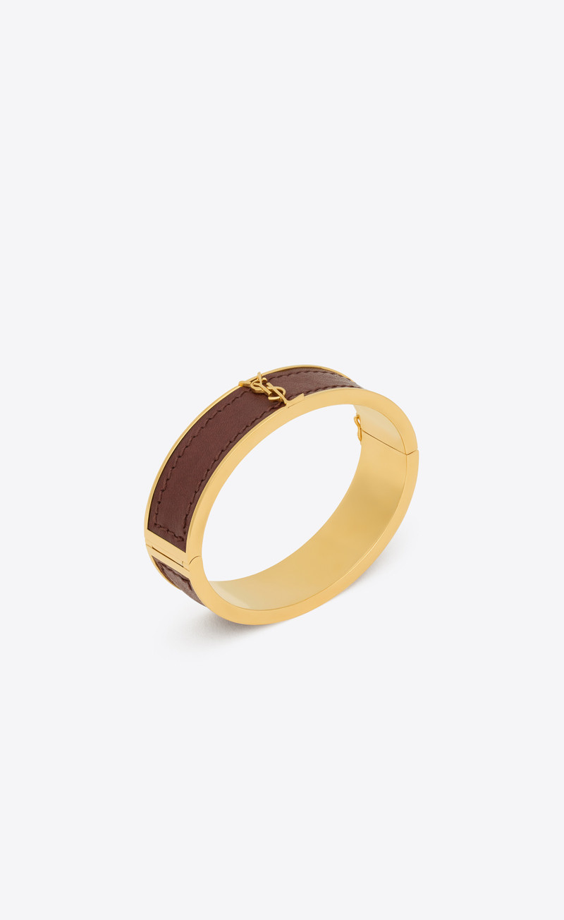 cassandre bracelet in metal and leather 1