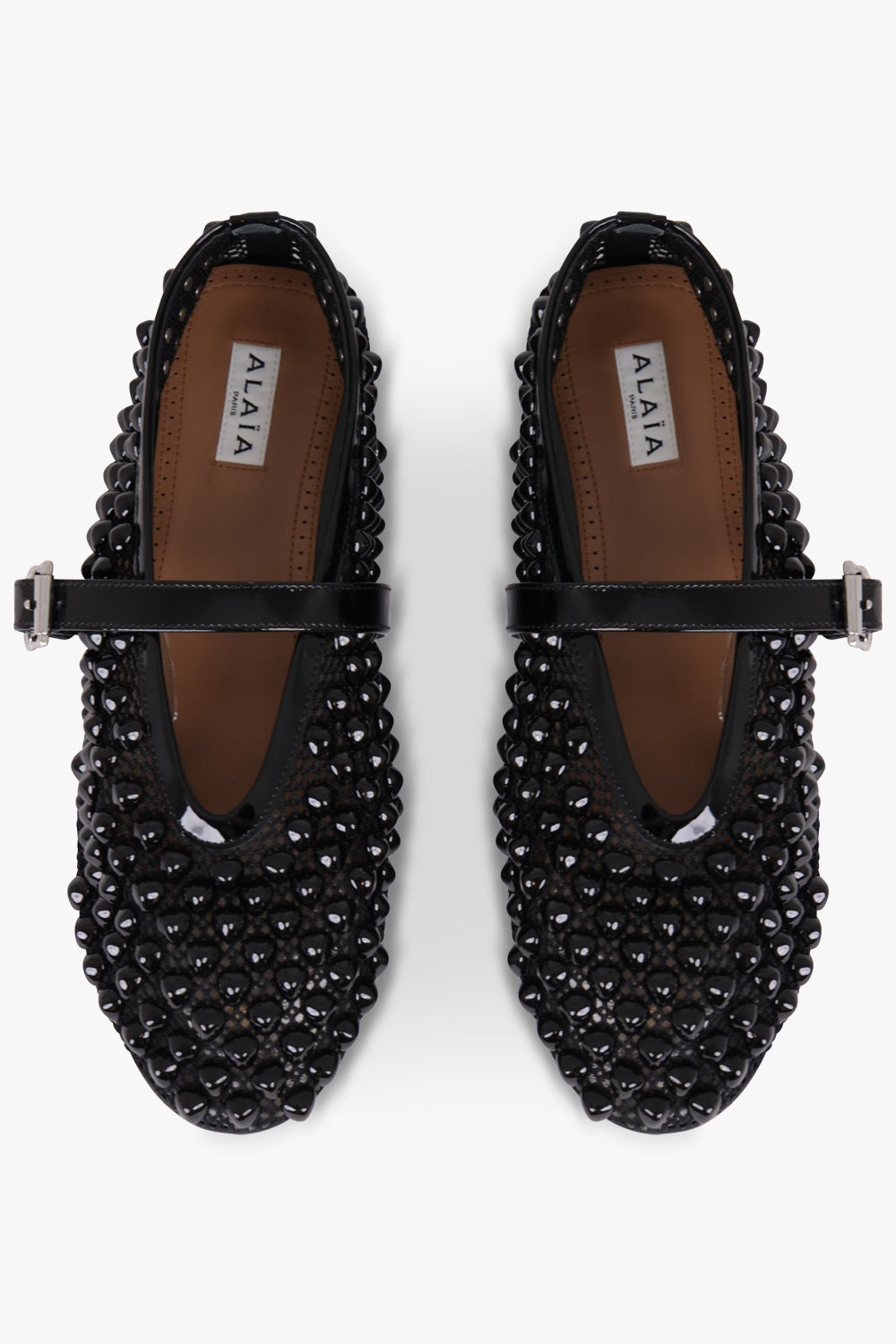 STUD FISHNET MESH BALLET FLAT | BLACK - 3