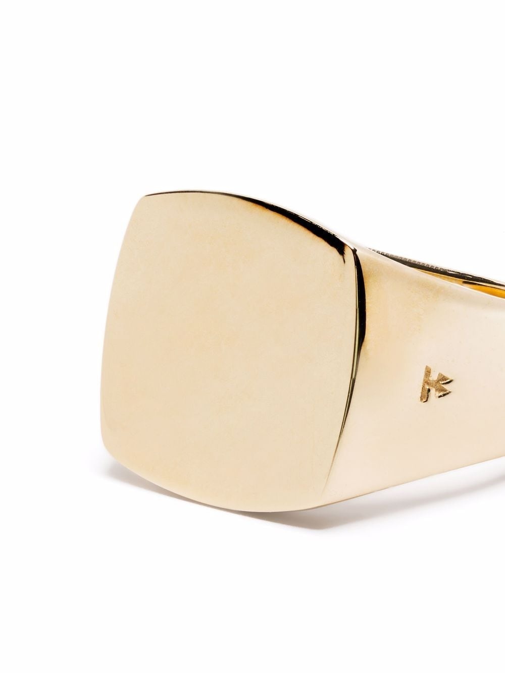 9kt yellow gold Cushion ring - 4