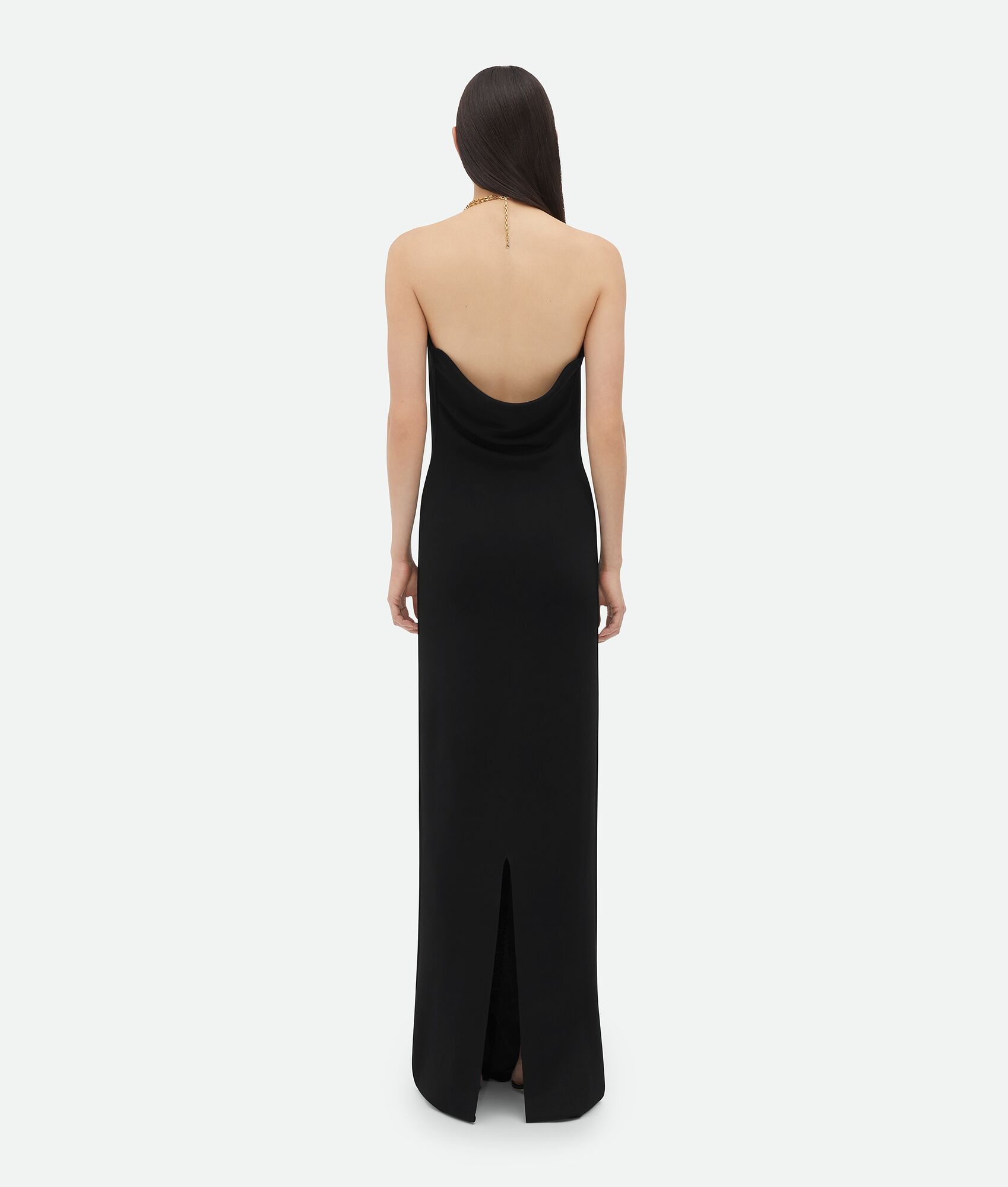 Viscose Long Dress With Chain Detail - 3