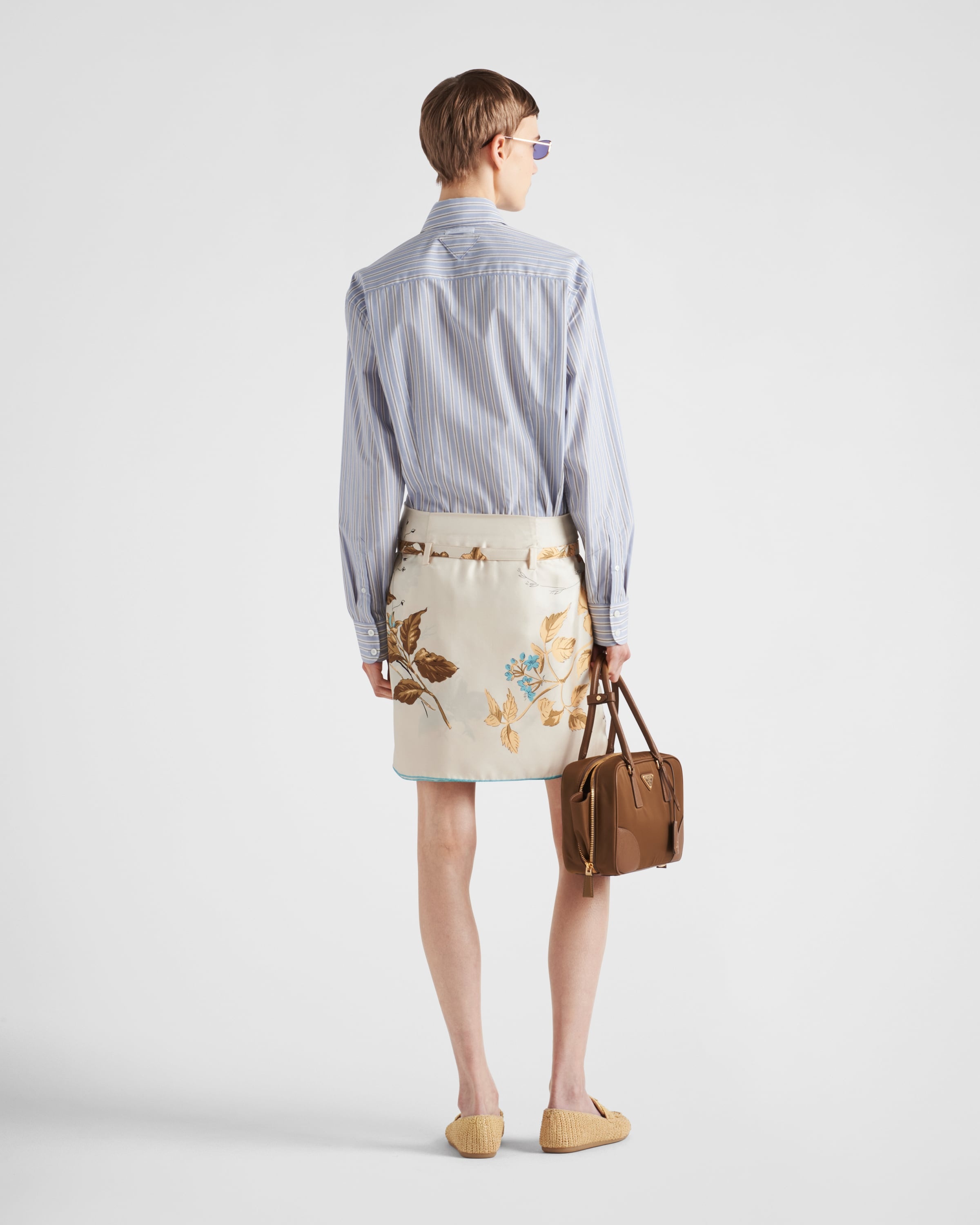 Printed silk twill miniskirt - 5