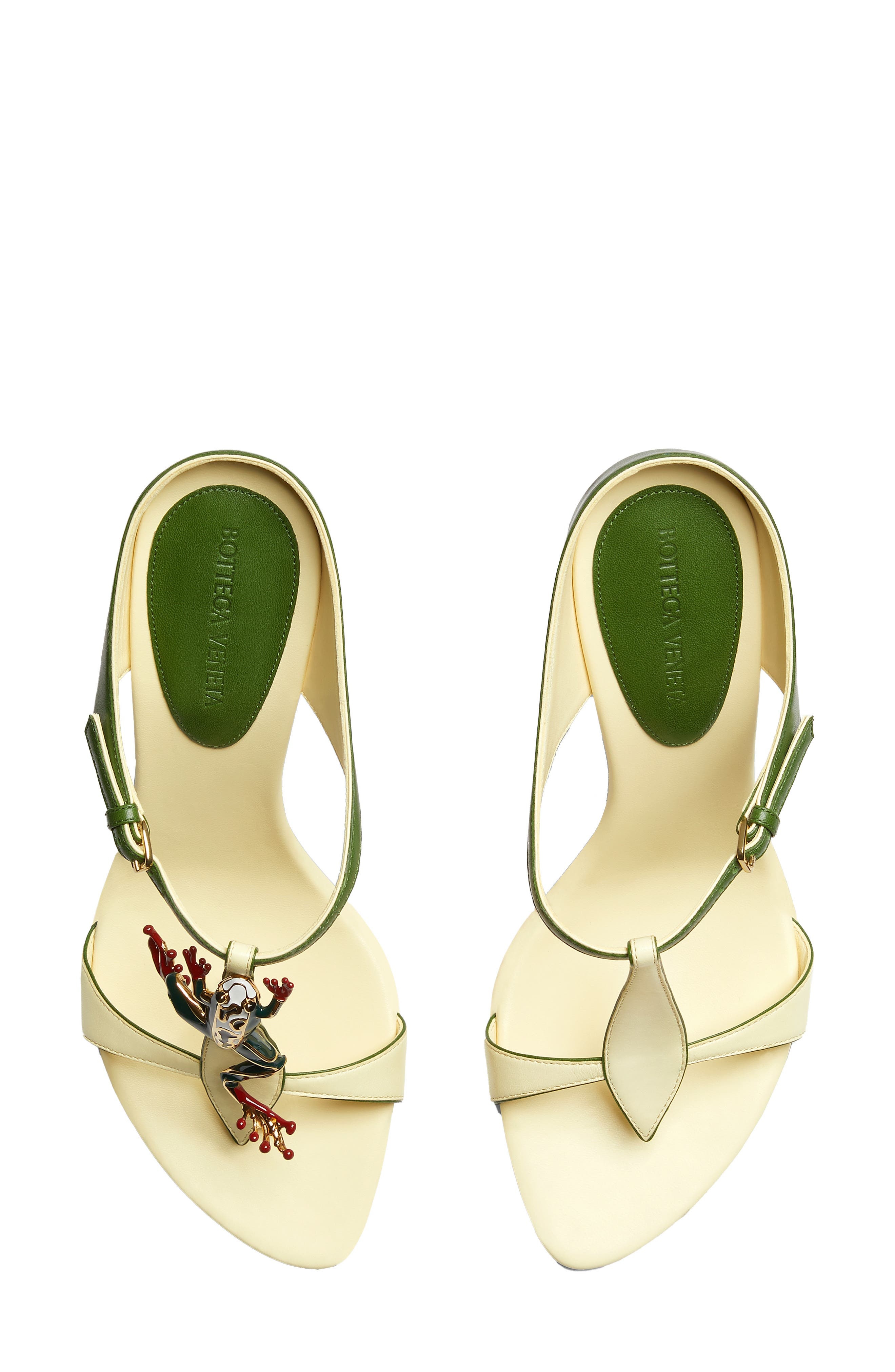 Bottega Veneta Mismatched Frog Strappy Sandal in 7187 Camomile/Avocado at Nordstrom - 6