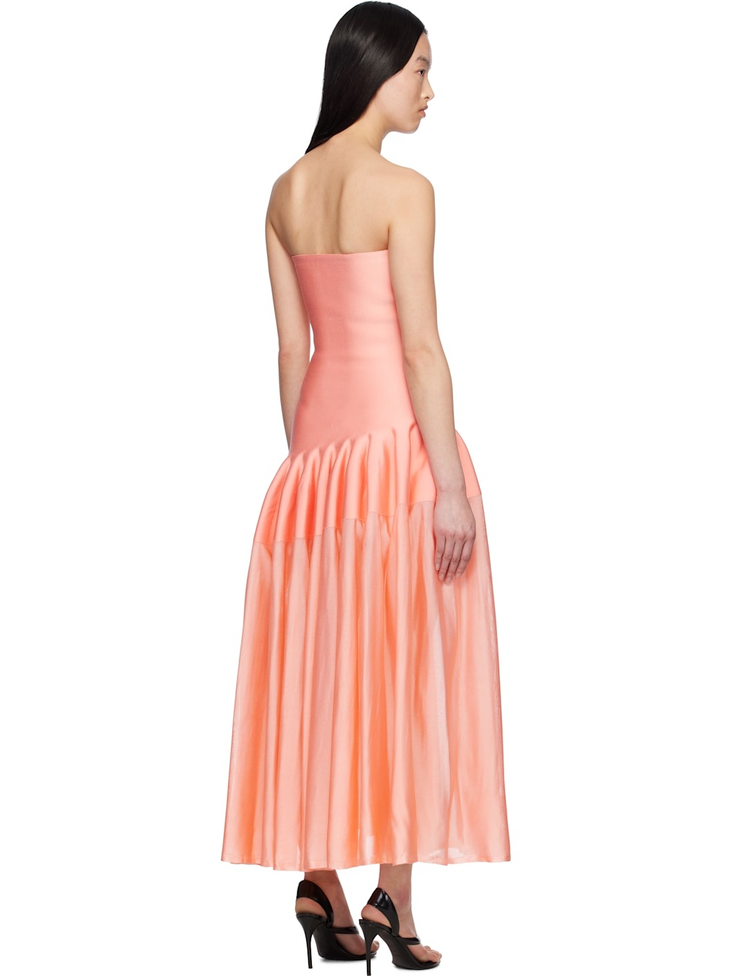 Pink Godet Maxi Dress - 3