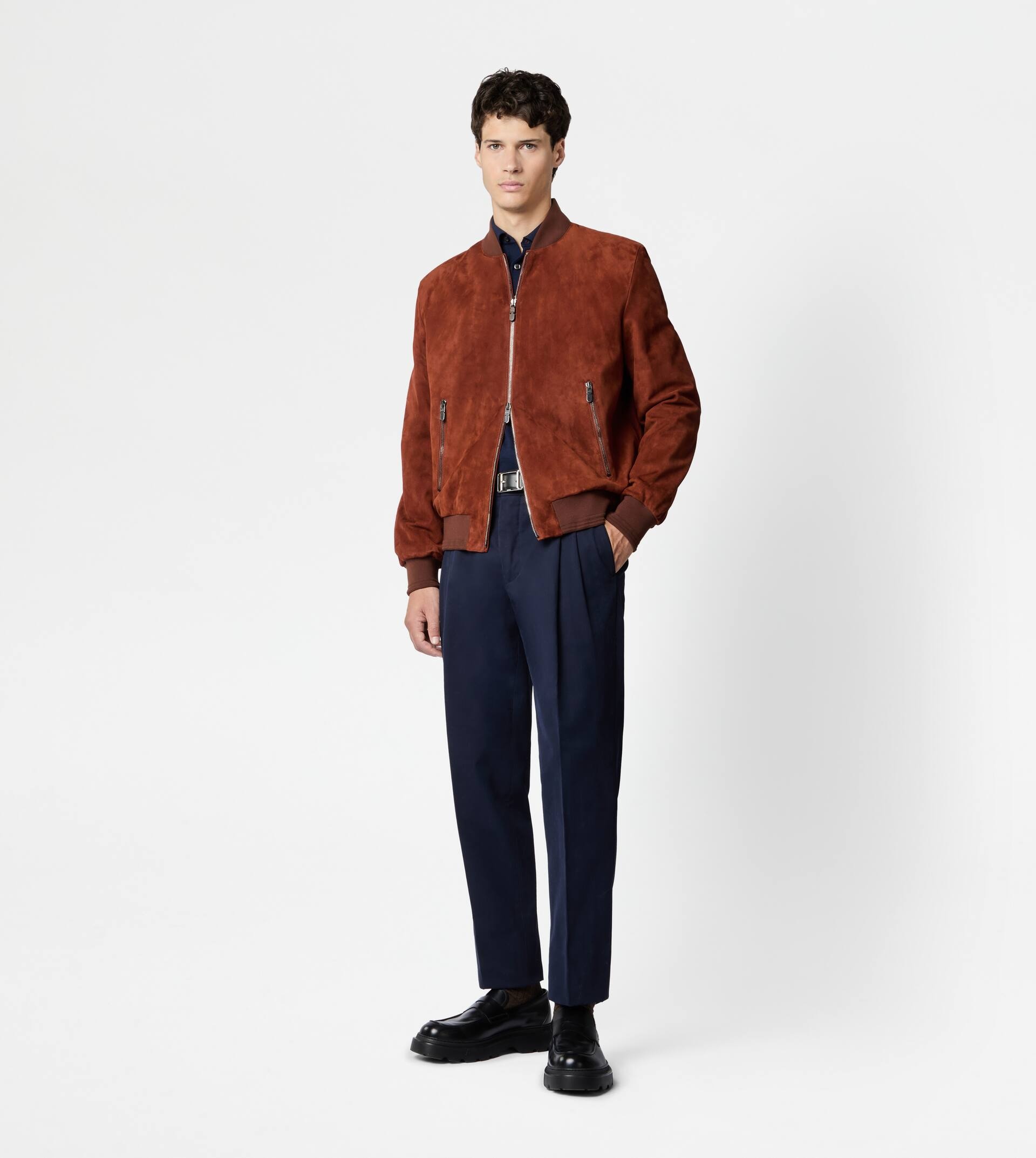 PASHMY BOMBER JACKET IN SUEDE - RED - 2