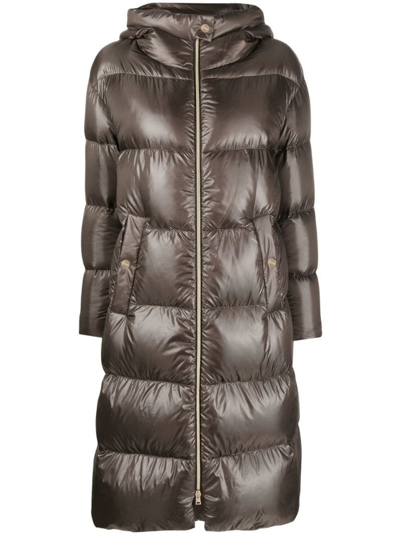 quilted padded zipped coat - 1