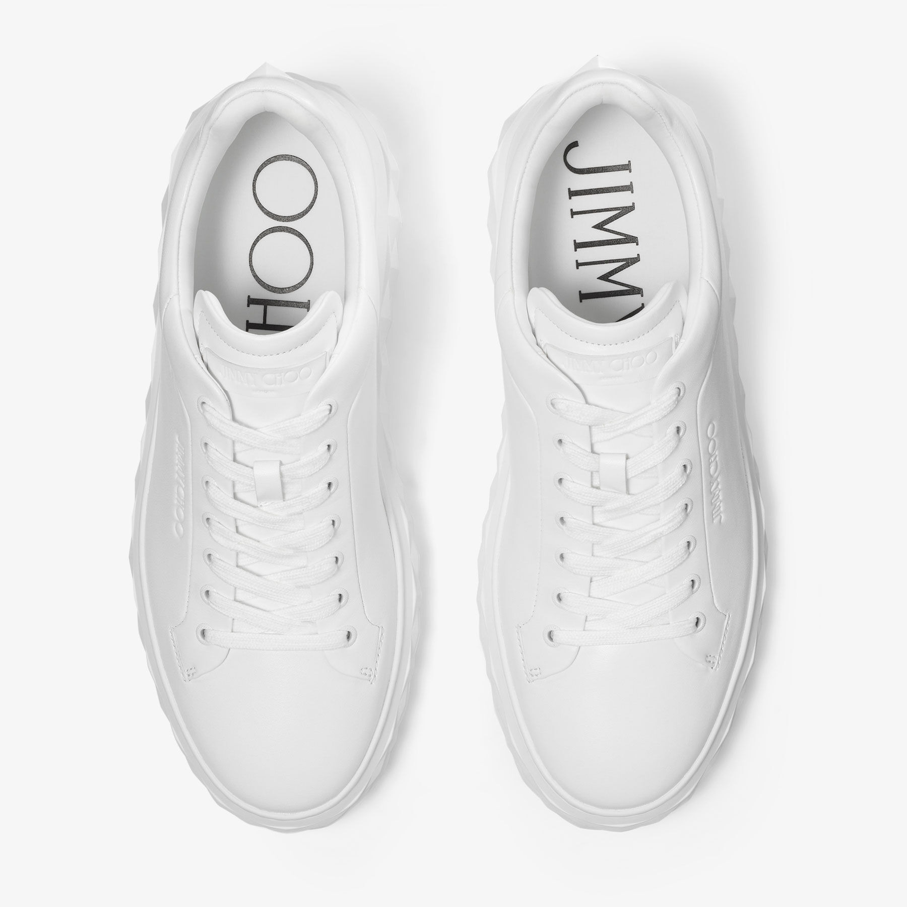 Diamond Maxi/M II
White Nappa Leather Platform Trainers - 4