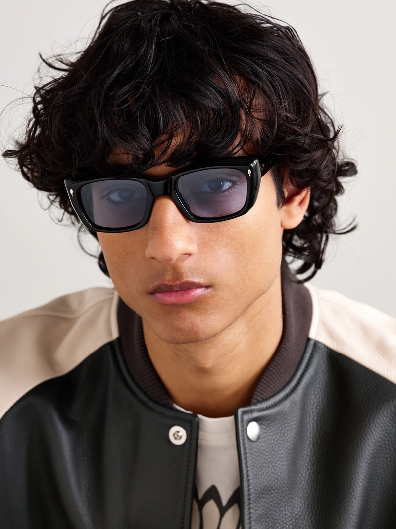 JACQUES MARIE MAGE Corniche Square-Frame Acetate Sunglasses Black outlook