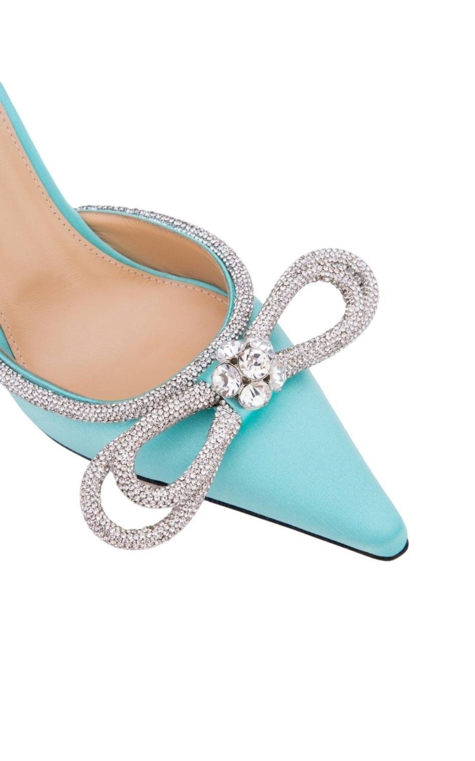 Double Bow Satin Mules - 4
