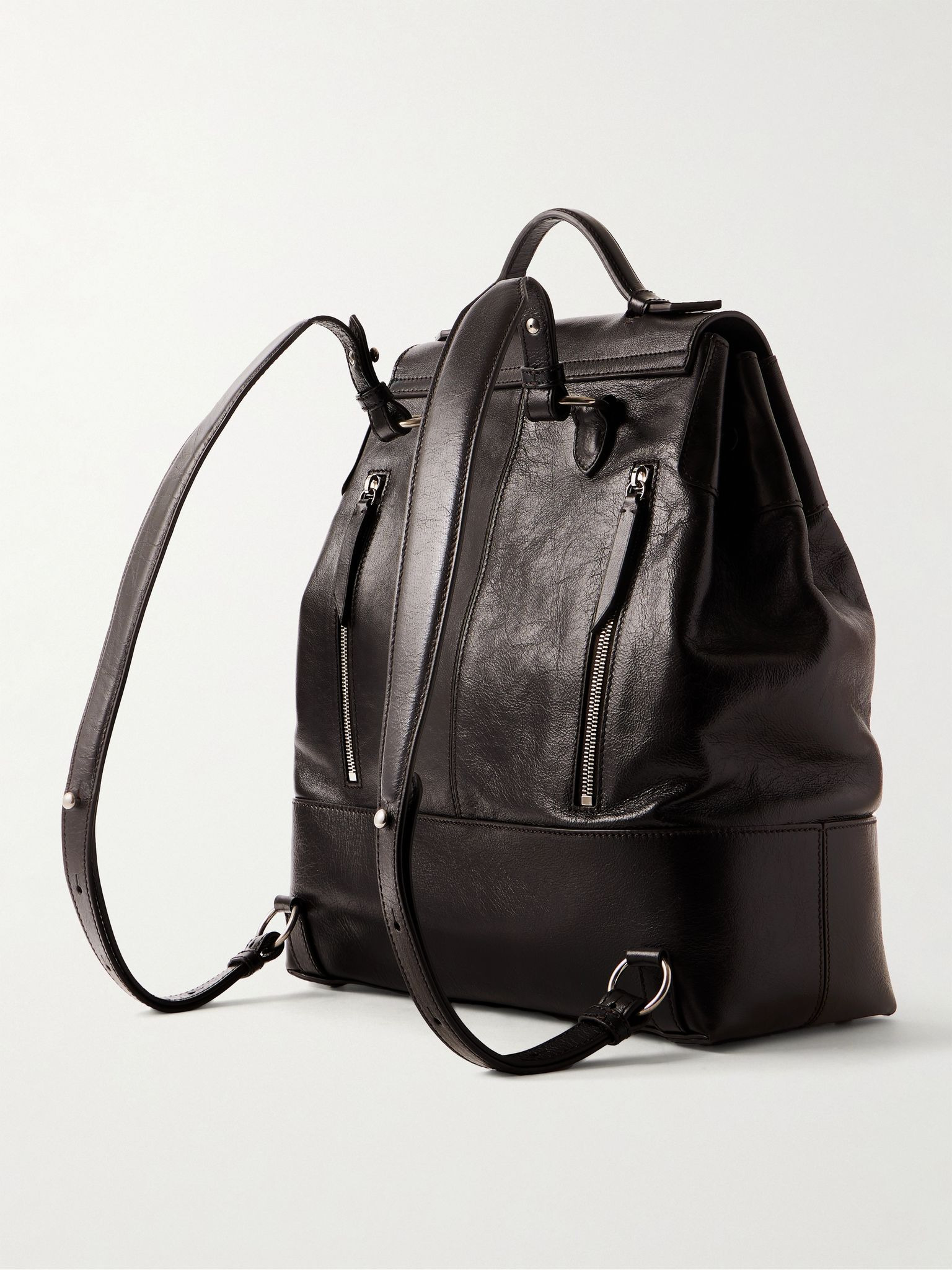 Glide Full-Grain Leather Backpack Brown - 3