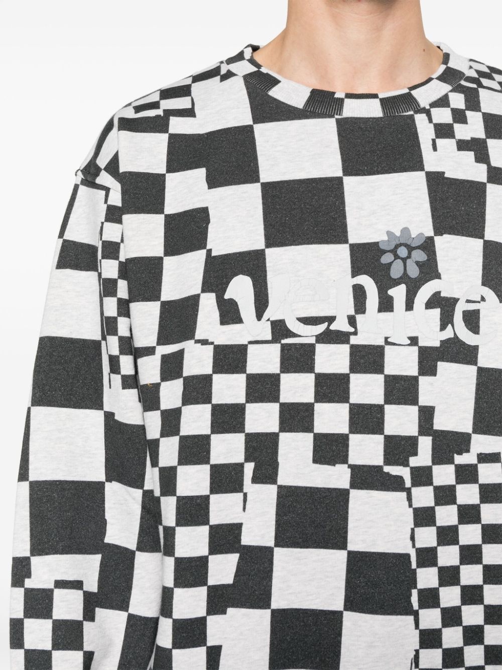 logo-print checked sweatshirt - 5