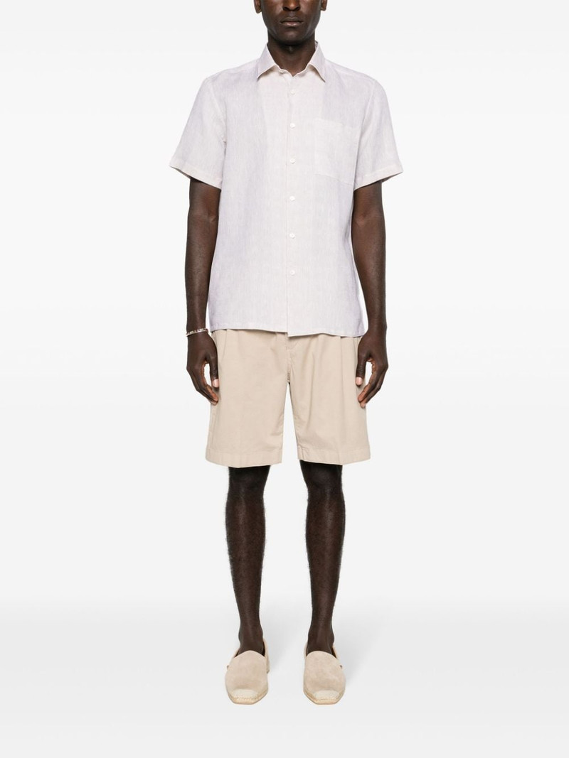 Canali classic-collar linen shirt outlook