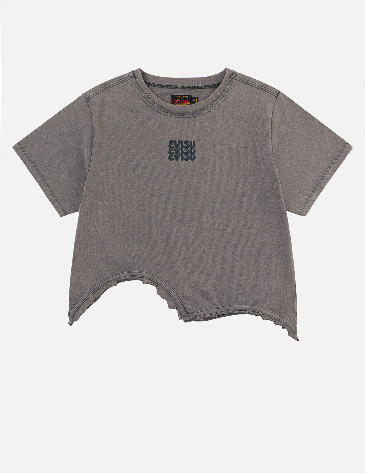 Logo Print and Distressed Detail Fashion Fit T-Shirt - 3