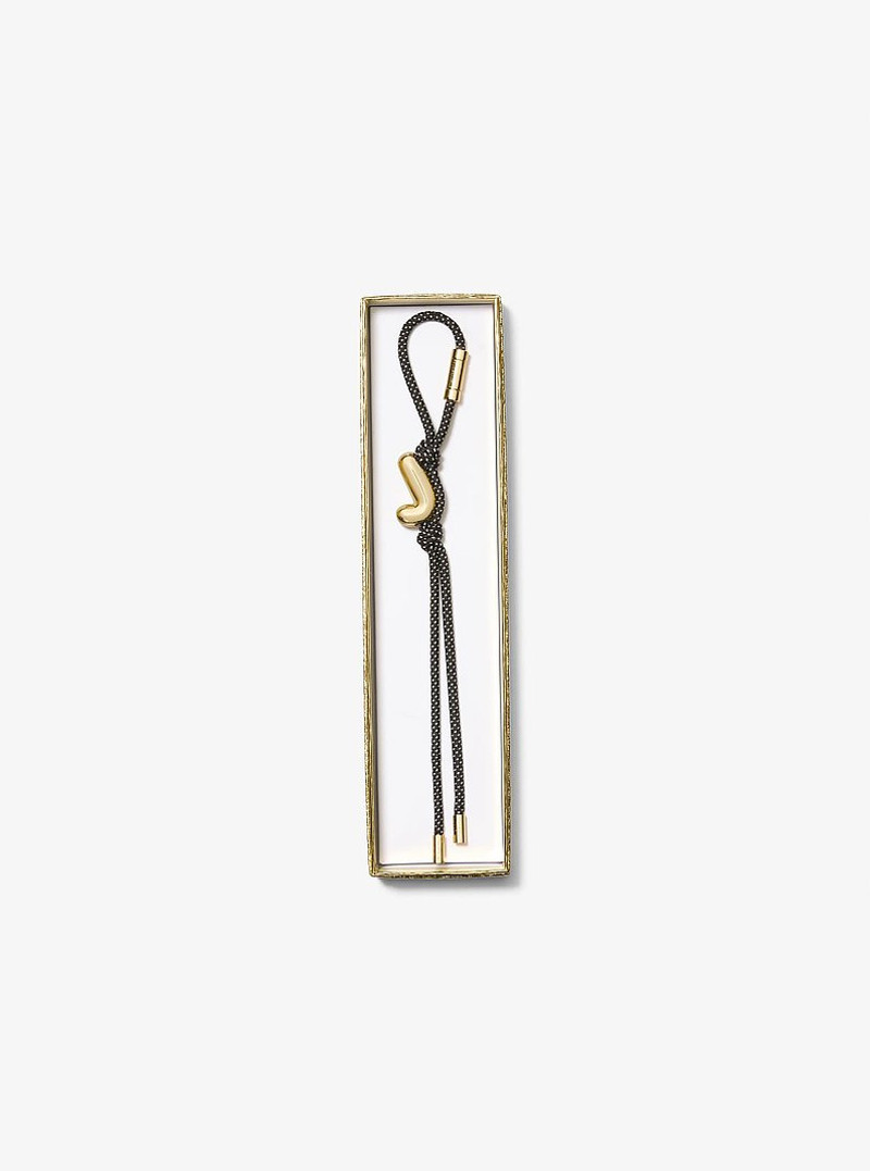 MICHAEL KORS Initial Gold-Tone and Speckled Cord Bag Charm outlook