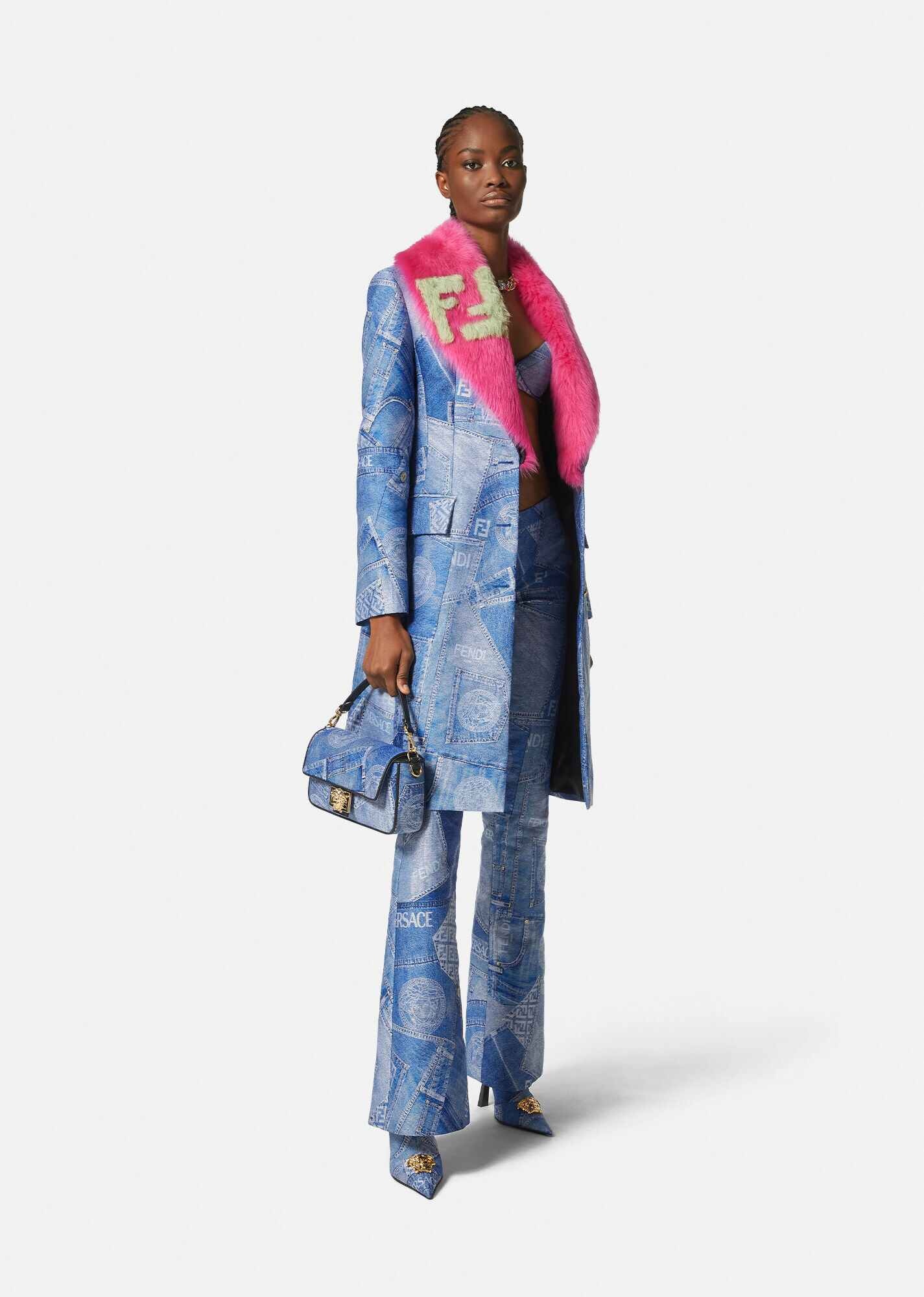 Fendace Denim Patchwork Coat - 2