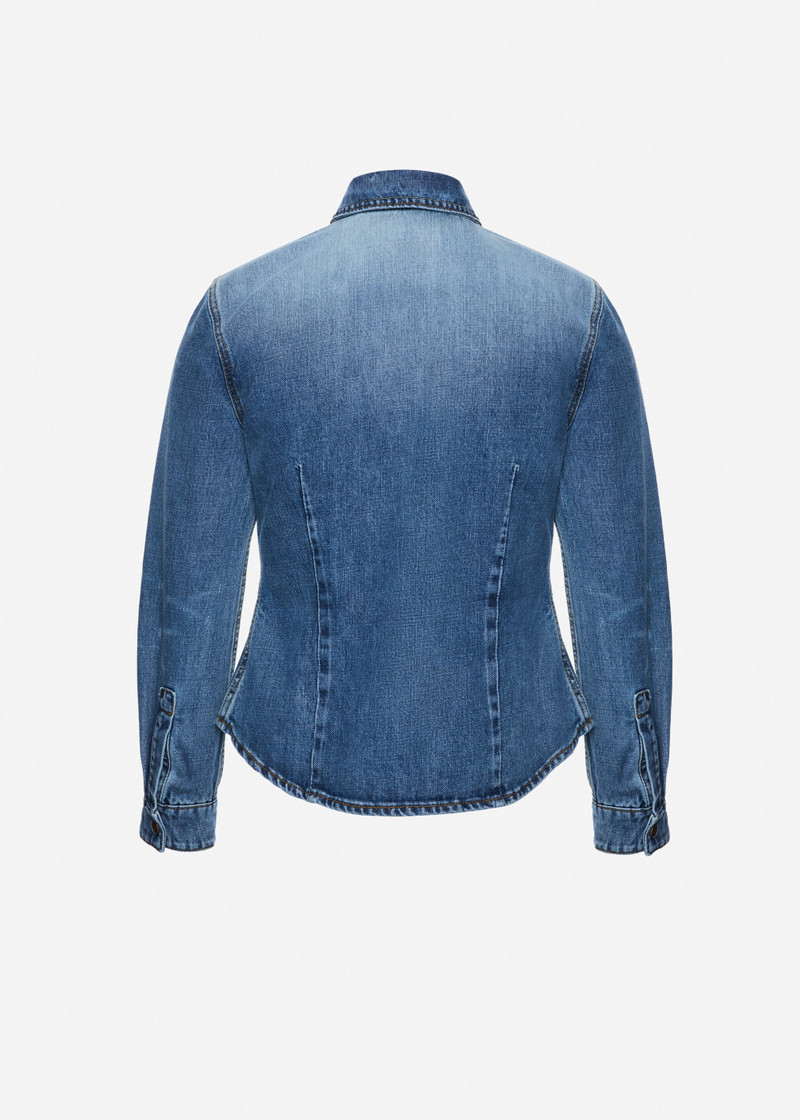 MAGDA BUTRYM Fitted denim shirt in dark blue outlook