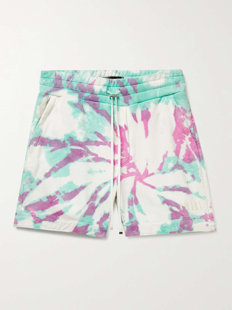 Tie-Dyed Loopback Cotton-Jersey Drawstring Shorts - 1
