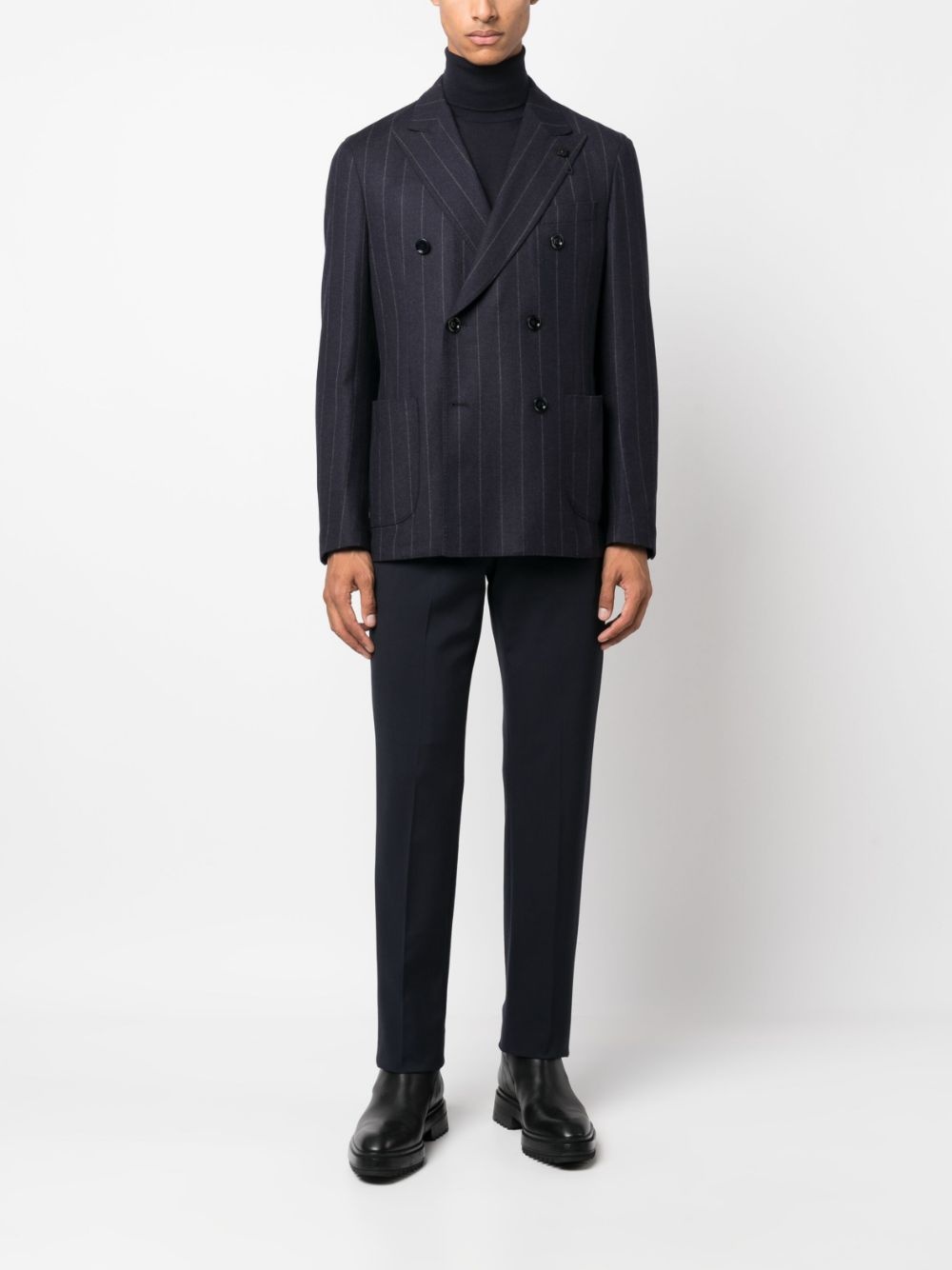 pinstriped double-breasted blazer - 2