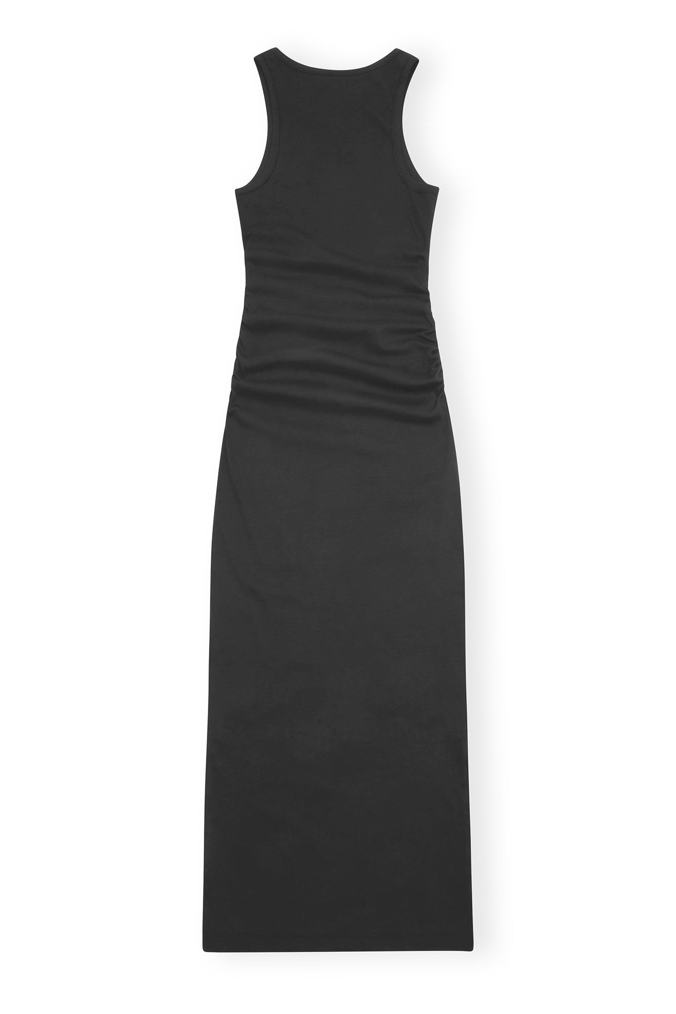 BLACK SOFT COTTON RIB TANK TOP LONG DRESS - 6