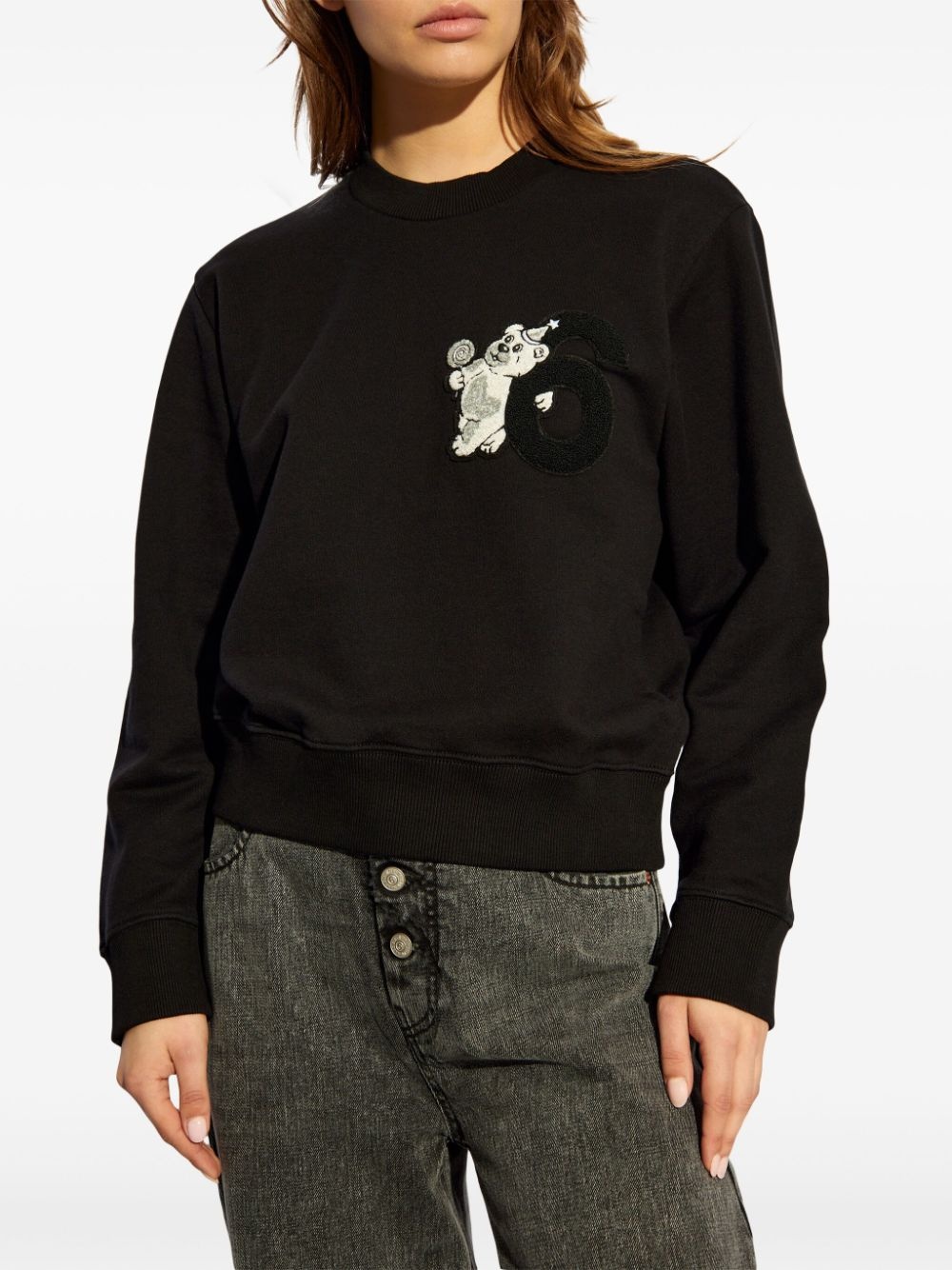 bear-patch cotton sweatshirt - 3