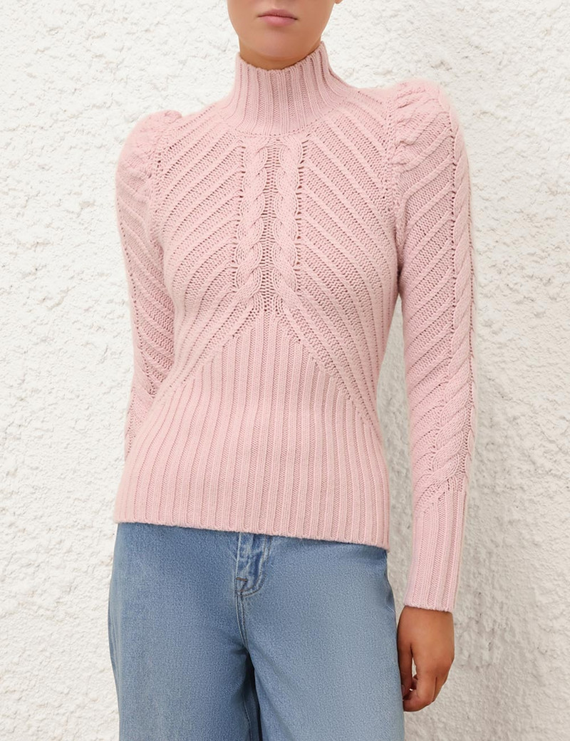 Zimmermann CRUSH TURTLENECK CABLE SWEATER outlook
