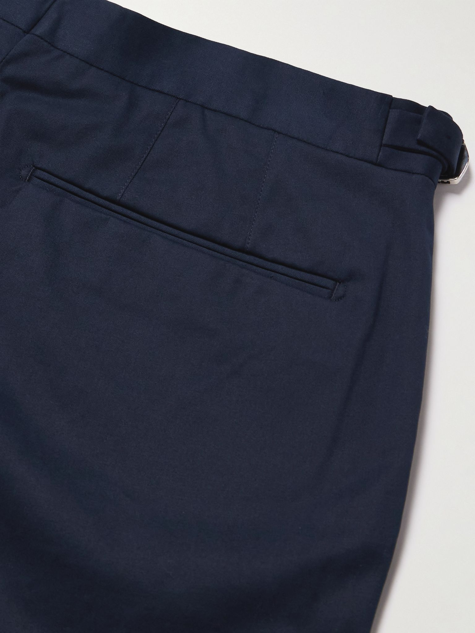 Brandon Slim-Fit Tapered Stretch Cotton and Cashmere-Blend Twill Trousers Navy - 5