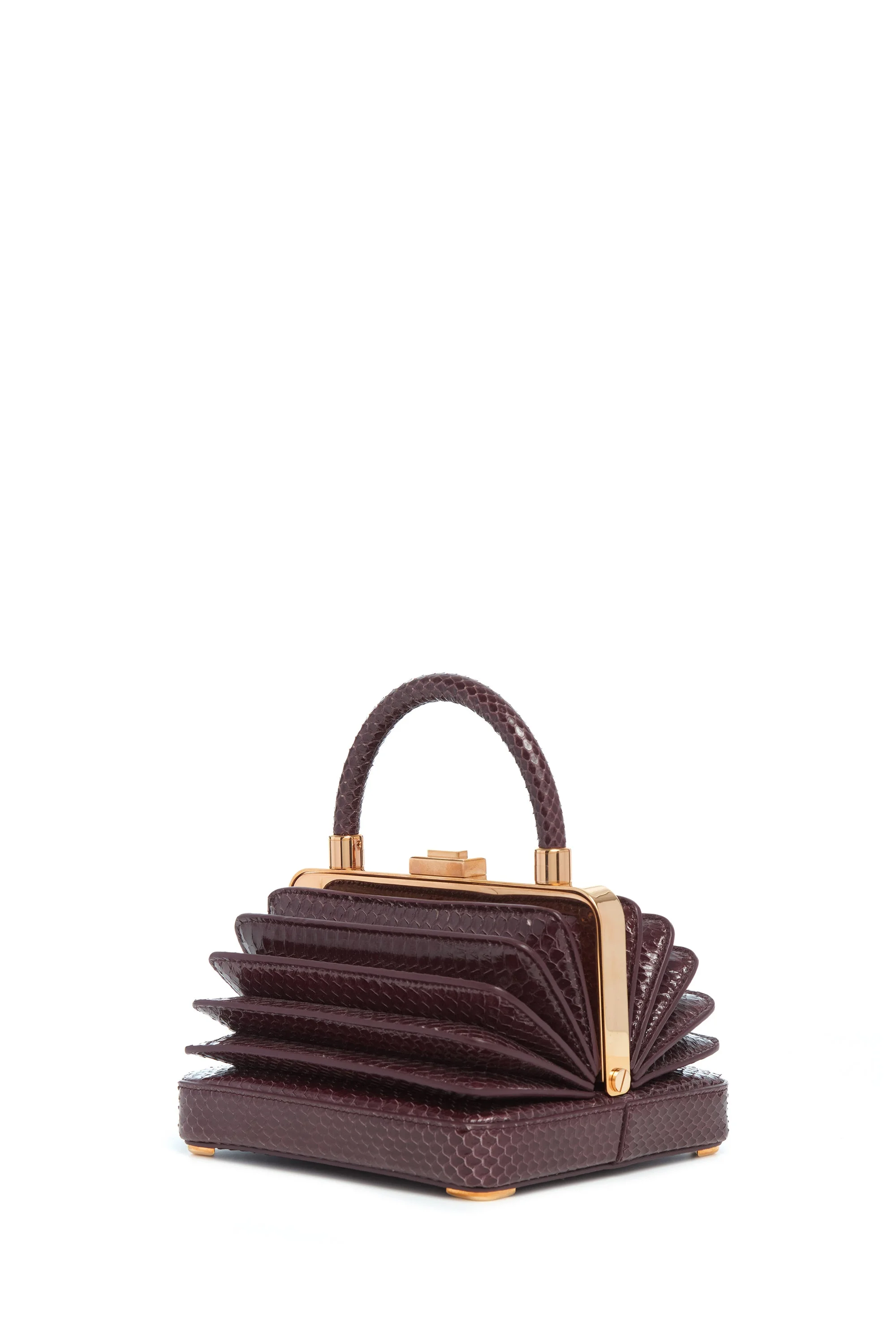 Small Diana Bag in Bordeaux Snakeskin - 1