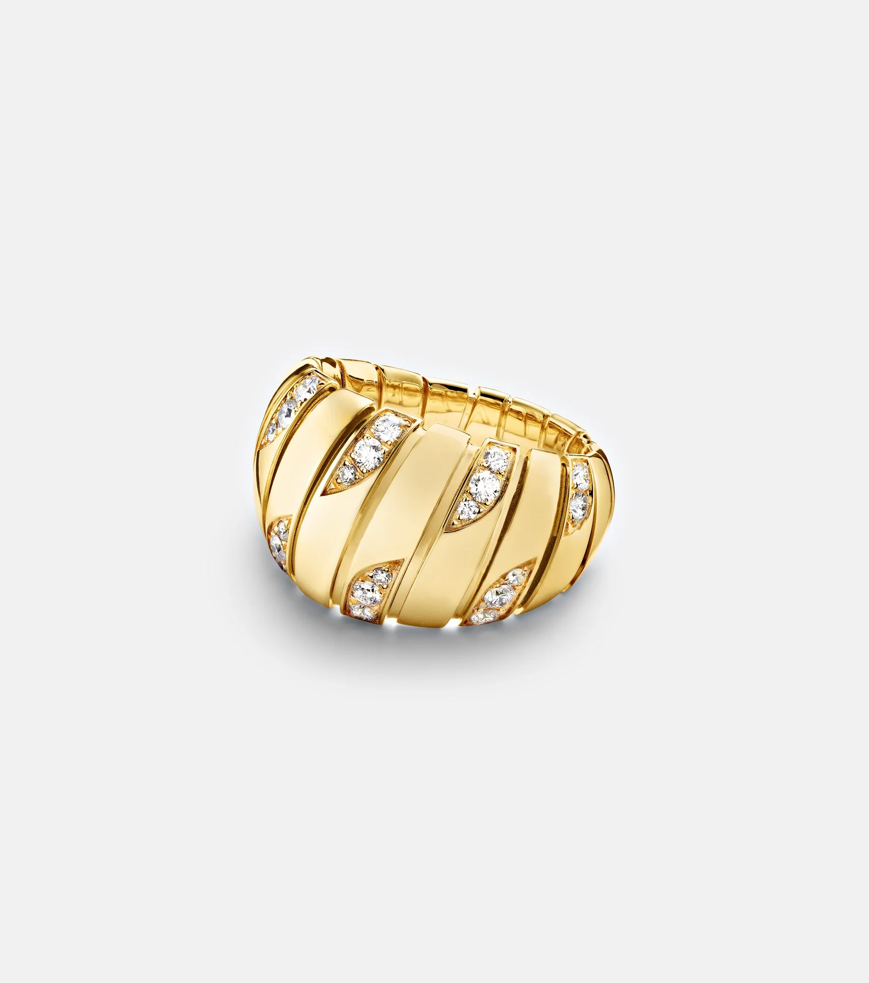 Bvlgari Tubogas 18kt gold ring with diamonds - 1