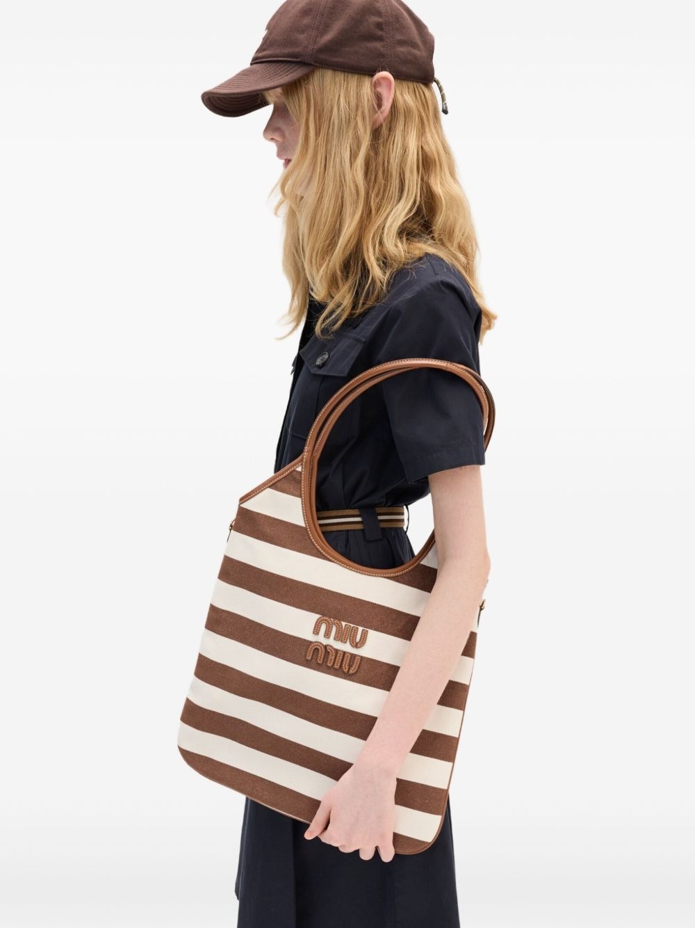 Ivy striped tote bag - 3