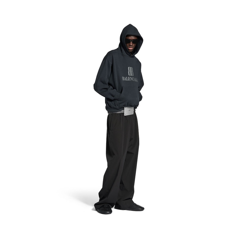 BALENCIAGA Men's Nano Bb Hoodie Medium Fit in Black Faded outlook