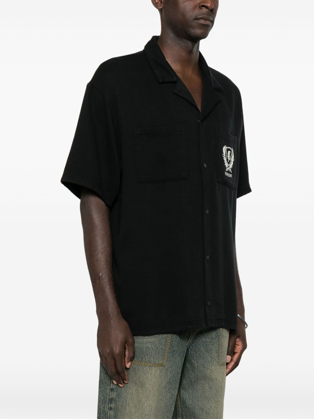 logo-embroidered shirt - 4