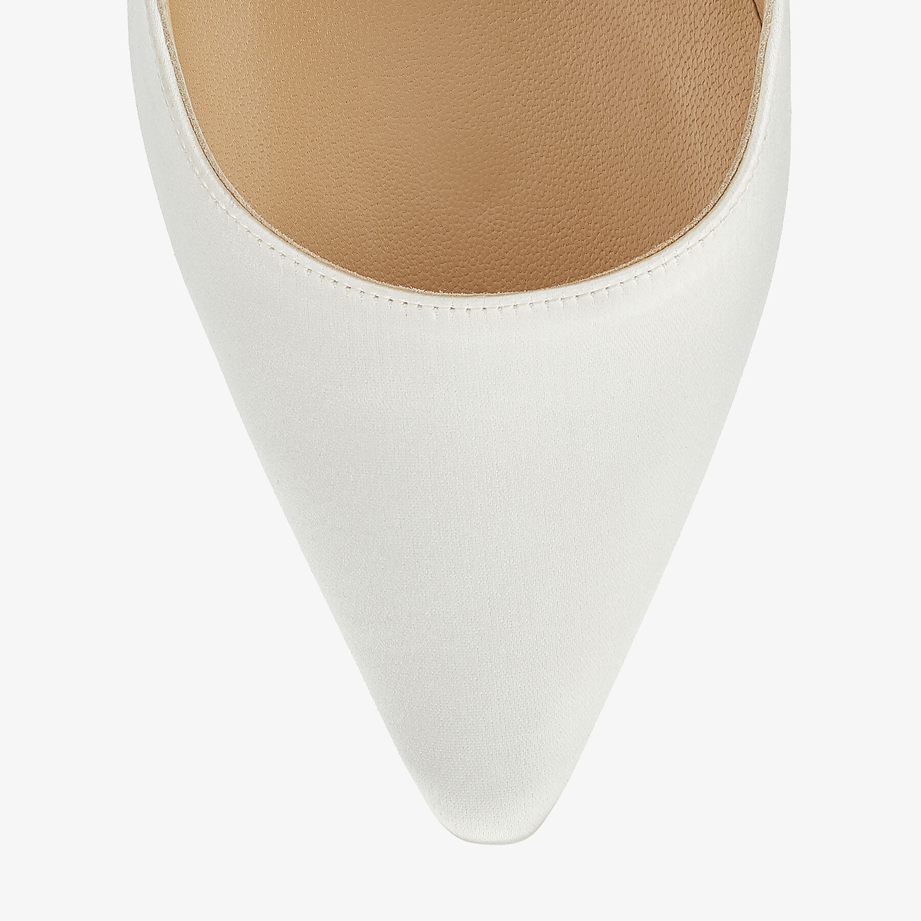 Romy 100
White Satin Pointy Toe Pumps - 4