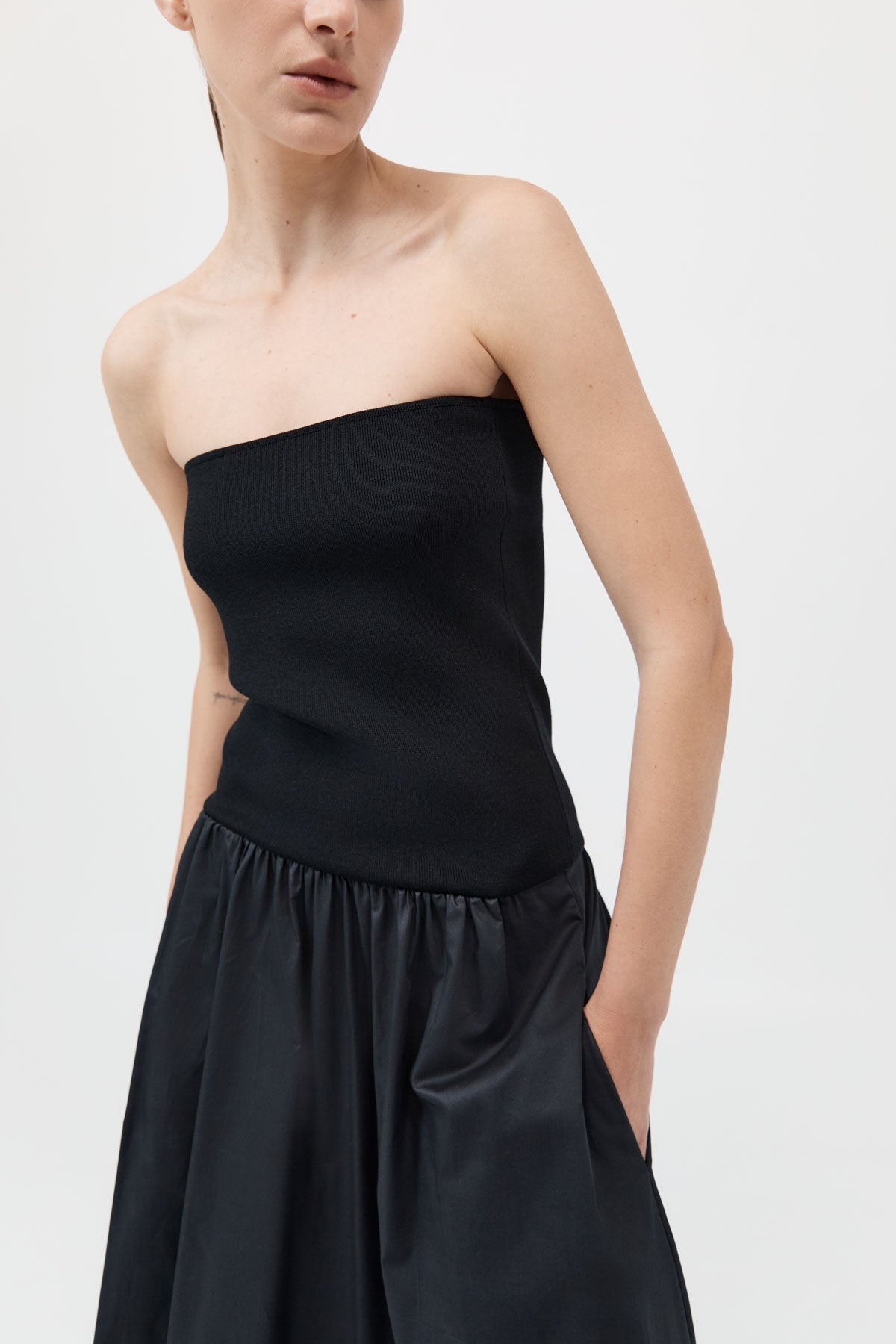 Strapless Dress - Black - 5