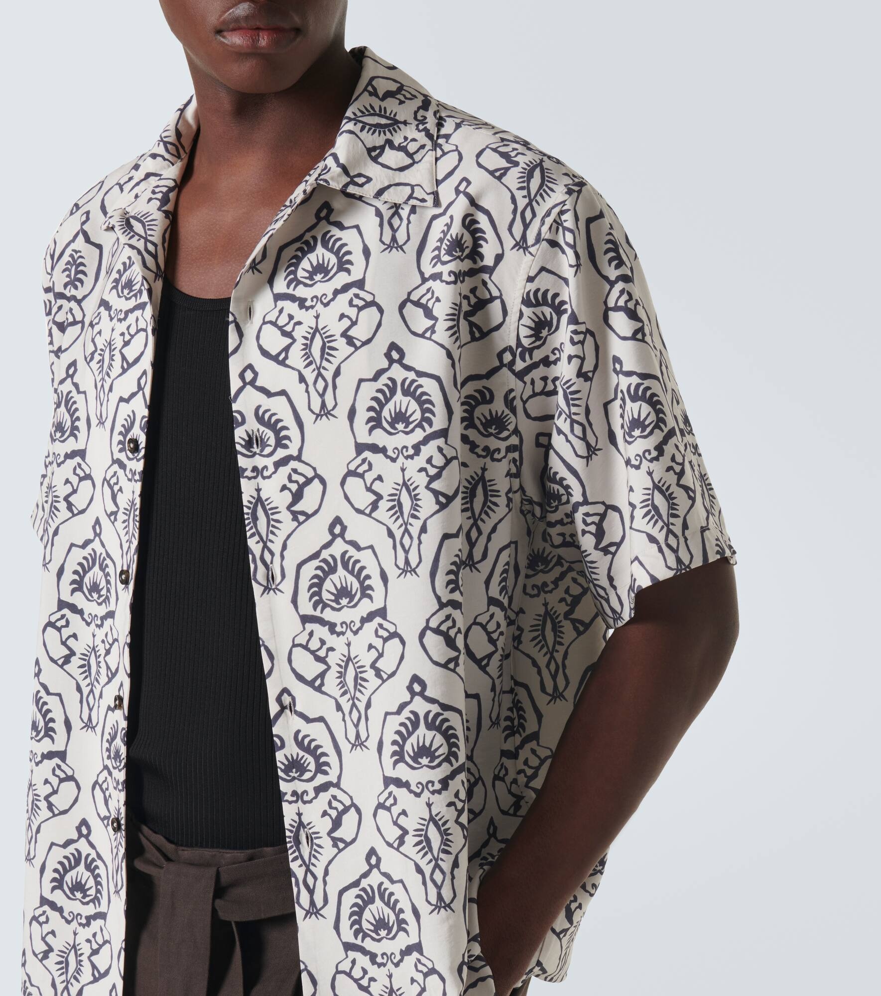 Floral cotton-blend shirt - 5