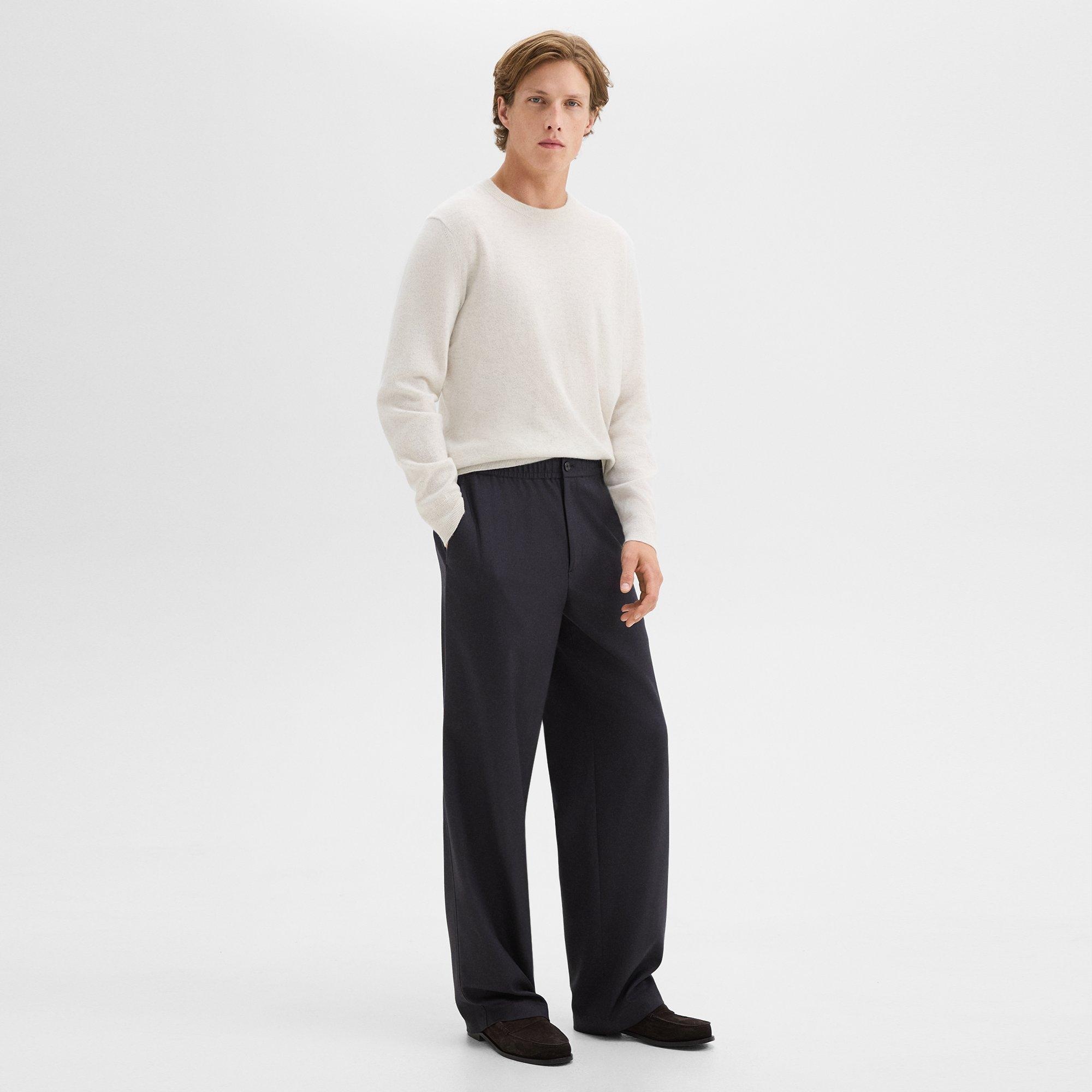 Wide-Leg Drawstring Pant in Stretch Flannel - 3